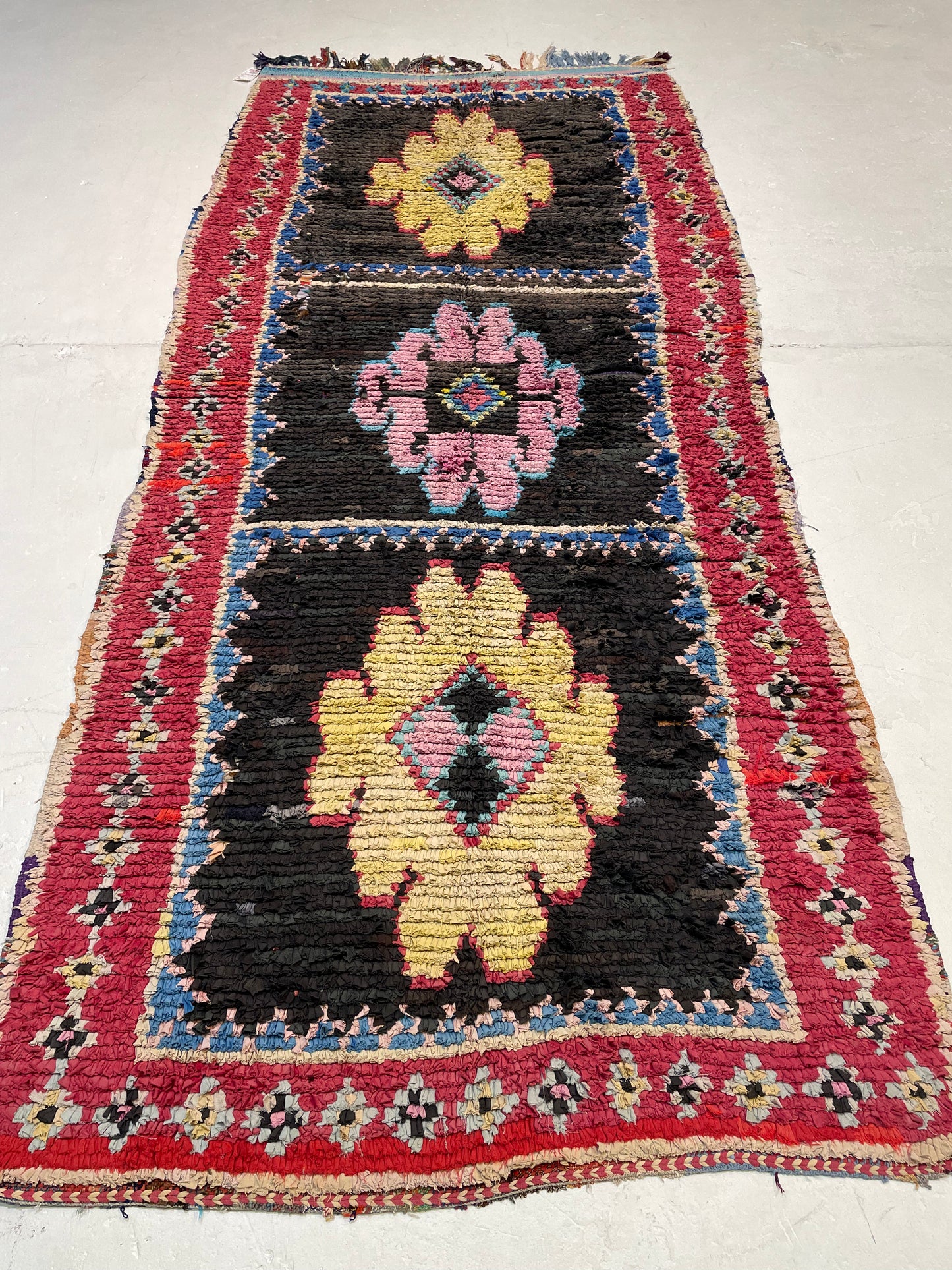 Hand-Knotted Wool Rug Moroccan 4'3" x 9'8"
