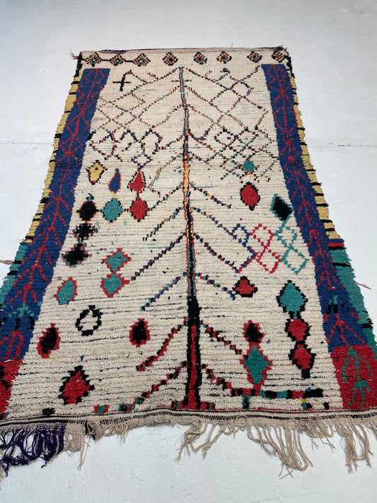 Hand-Knotted Wool Rug Moroccan 4' x 7'4"