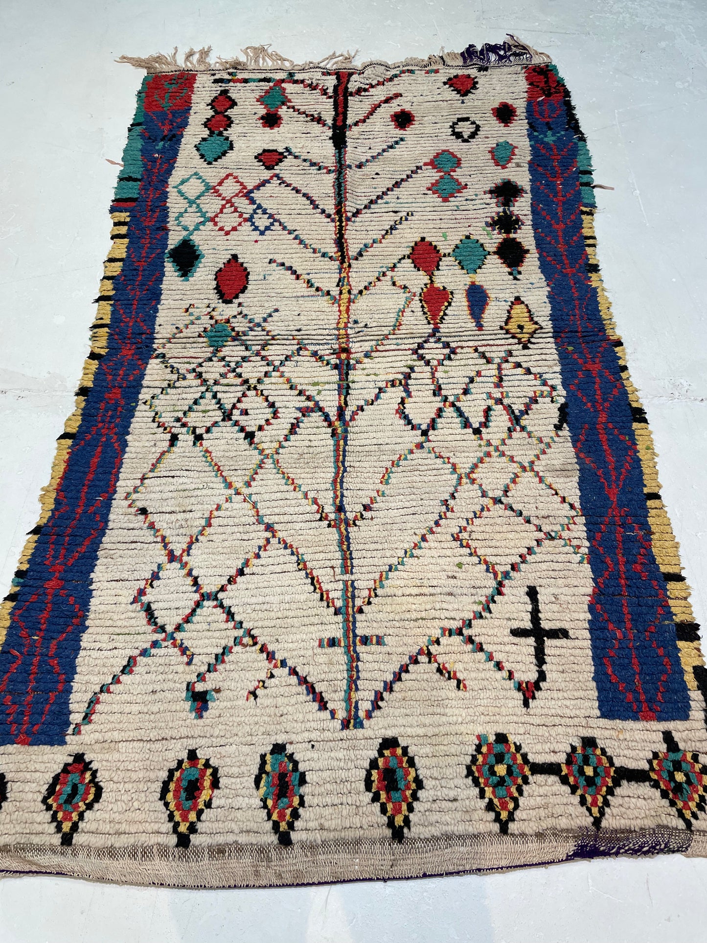 Hand-Knotted Wool Rug Moroccan 4' x 7'4"