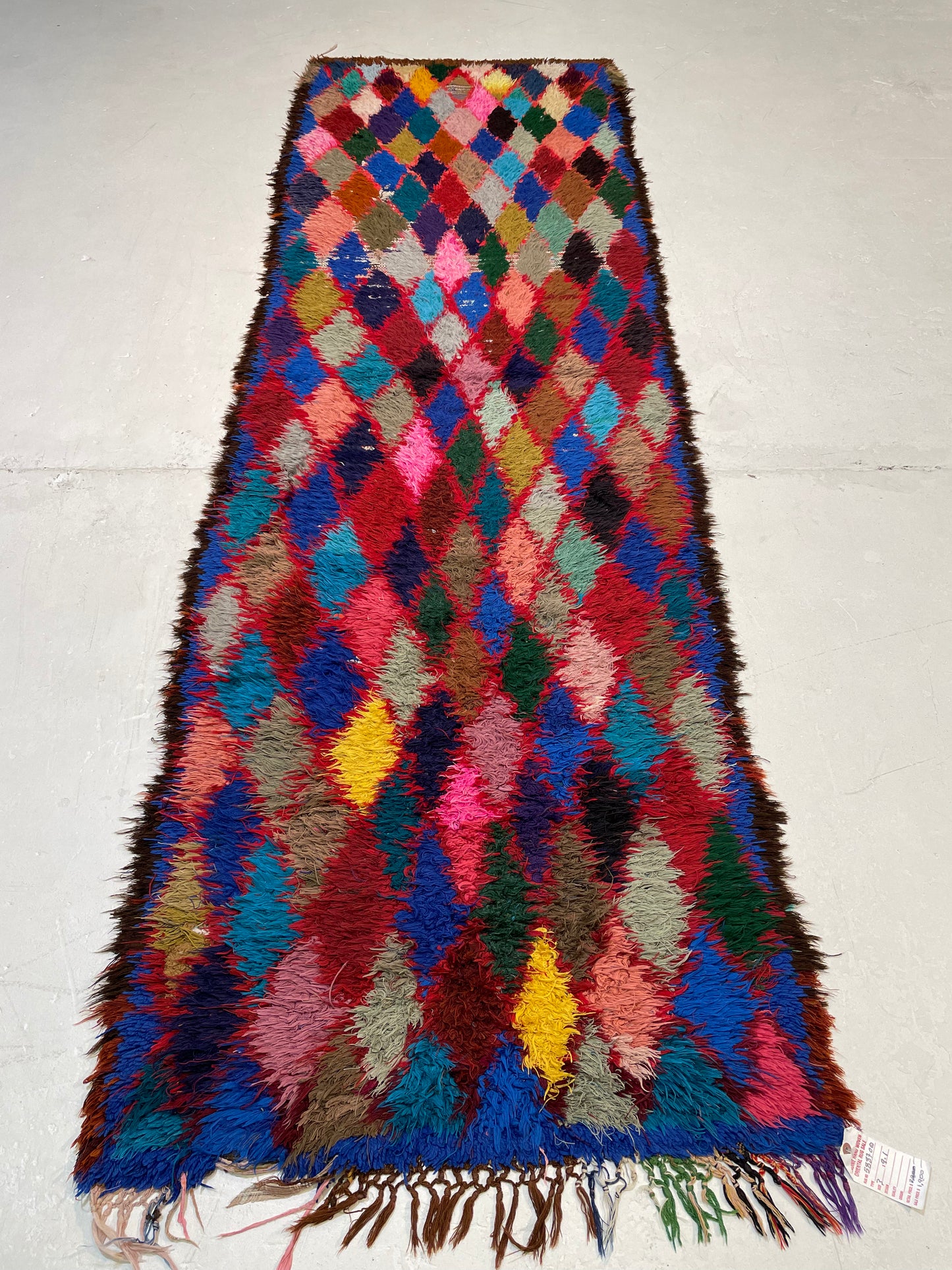 Hand-Knotted Wool Runner Moroccan 3' x 9'1"