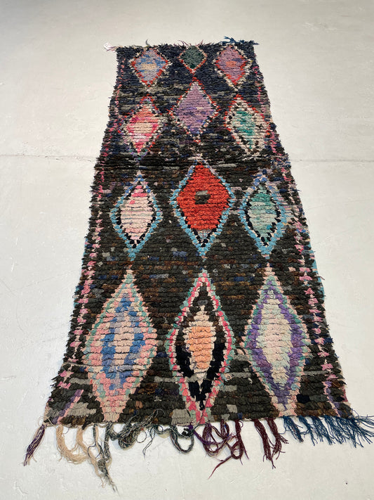 Hand-Knotted Wool Runner Moroccan 2'11" x 7'11"