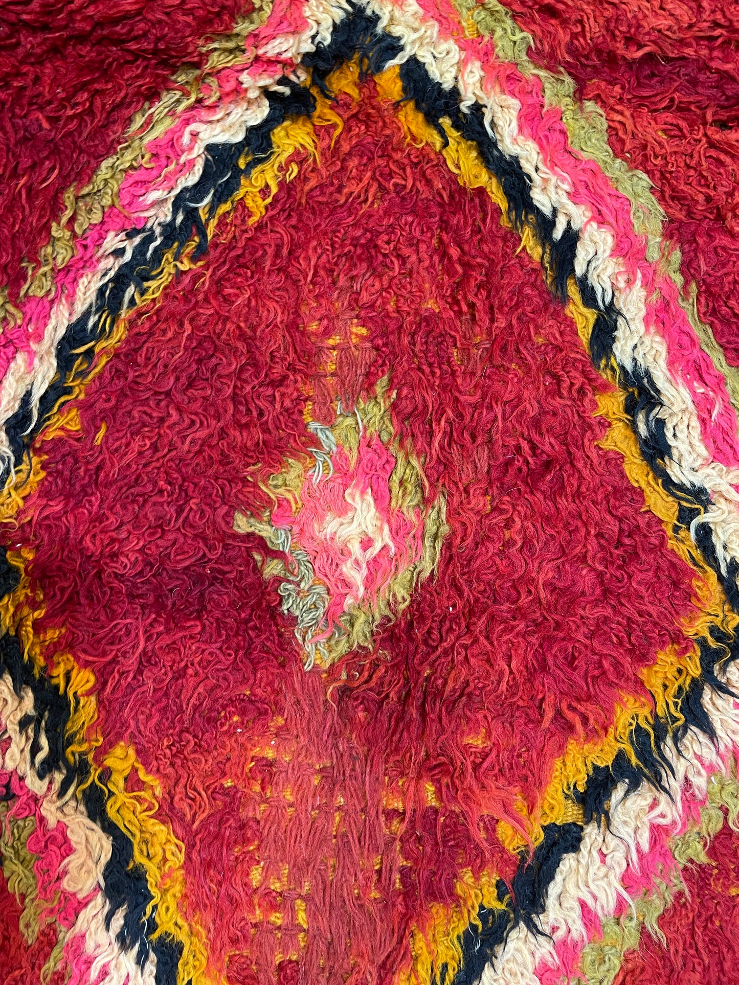 Hand-Knotted Wool Runner Moroccan 3'8" x 9'