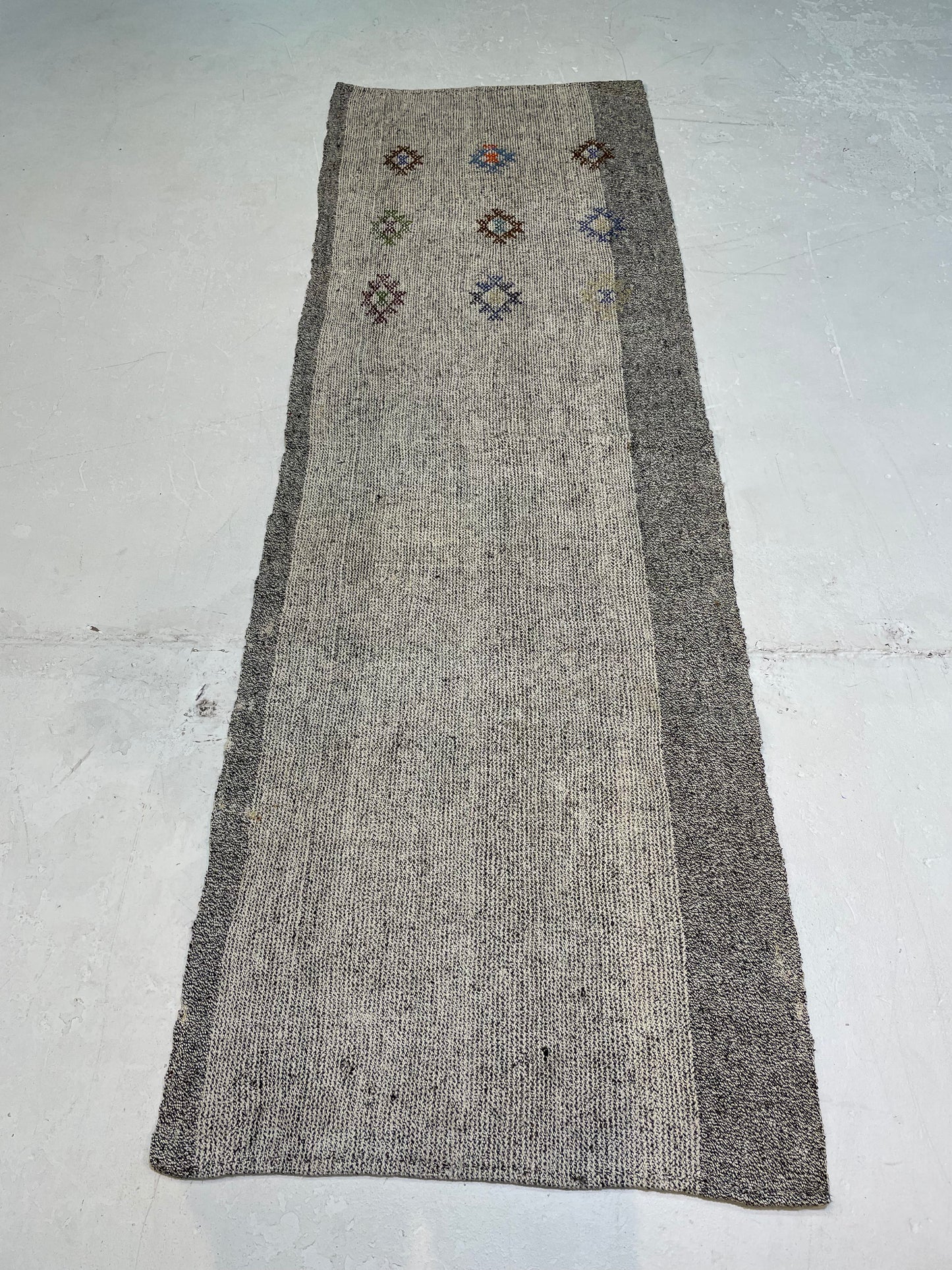 Hand-Knotted Wool Runner Turkish Oushak 2'8" x 7'10"