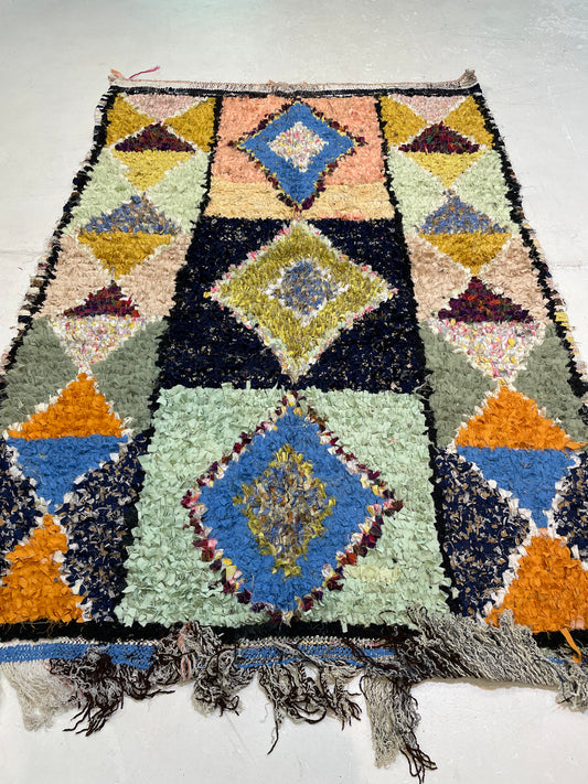 Hand-Knotted Wool Rug Moroccan 4'10" x 7'2"