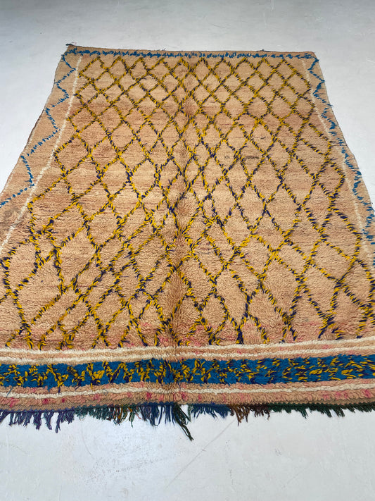 Hand-Knotted Wool Rug Moroccan 5'11" x 8'