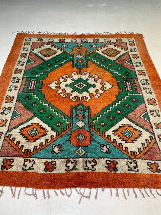 Hand-Knotted Wool Rug Moroccan 6'3" x 7'1"