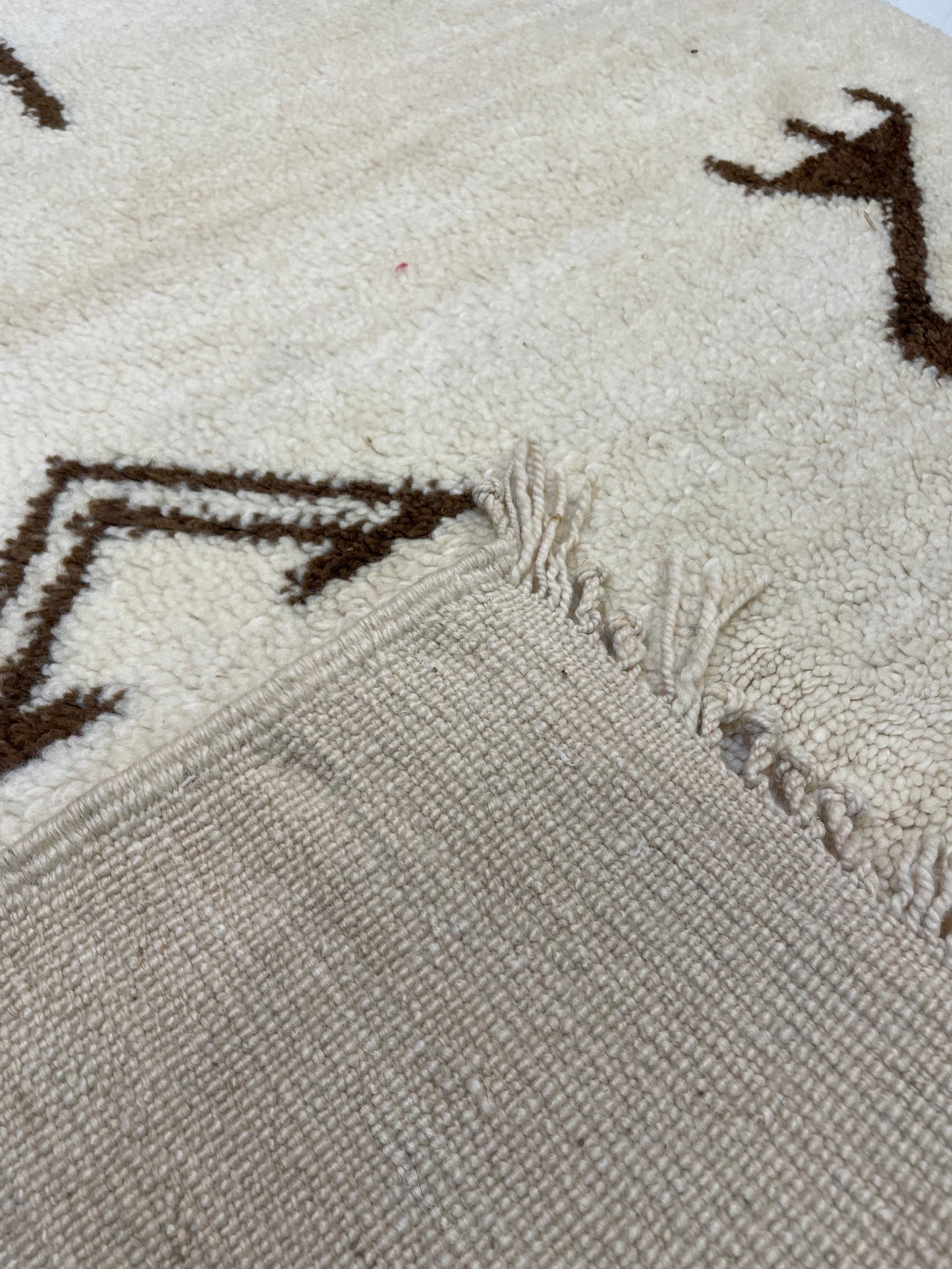 Hand-Knotted Wool Runner Moroccan 3'4" x 10'