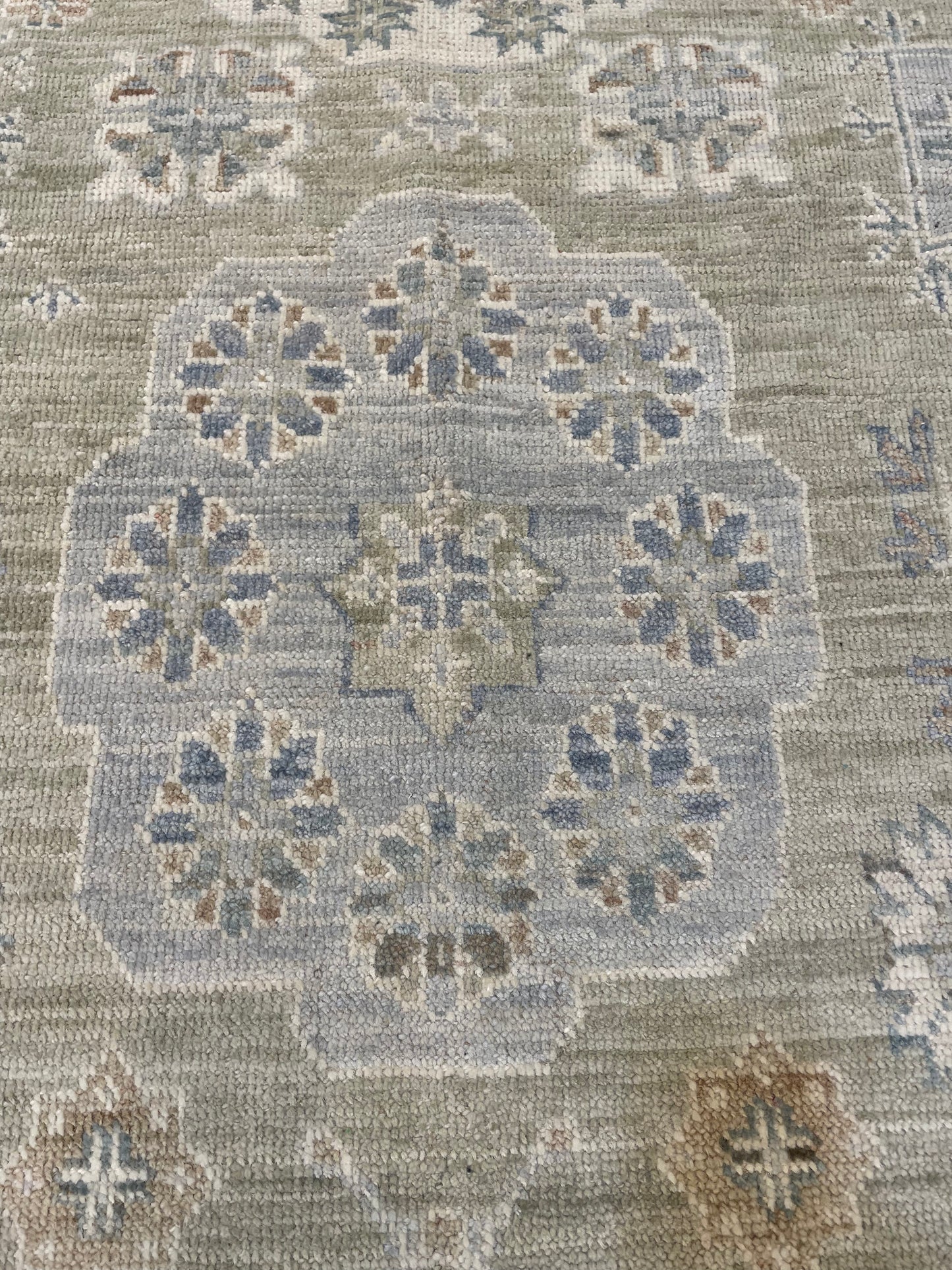 Hand-Knotted Wool Rug Turkish Oushak 5'4" x 8'