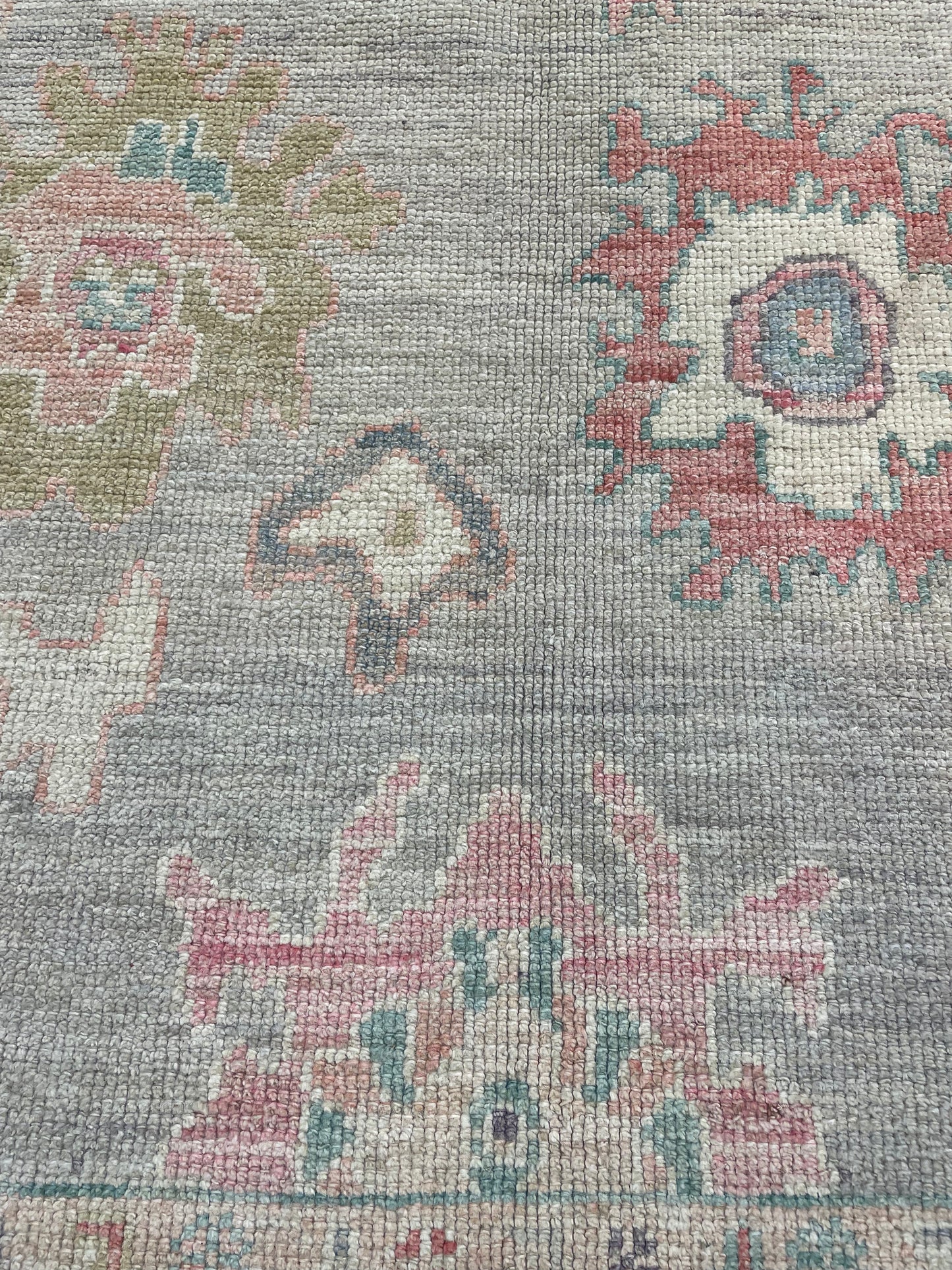 Hand-Knotted Wool Rug Turkish Oushak 5'2" x 6'11"