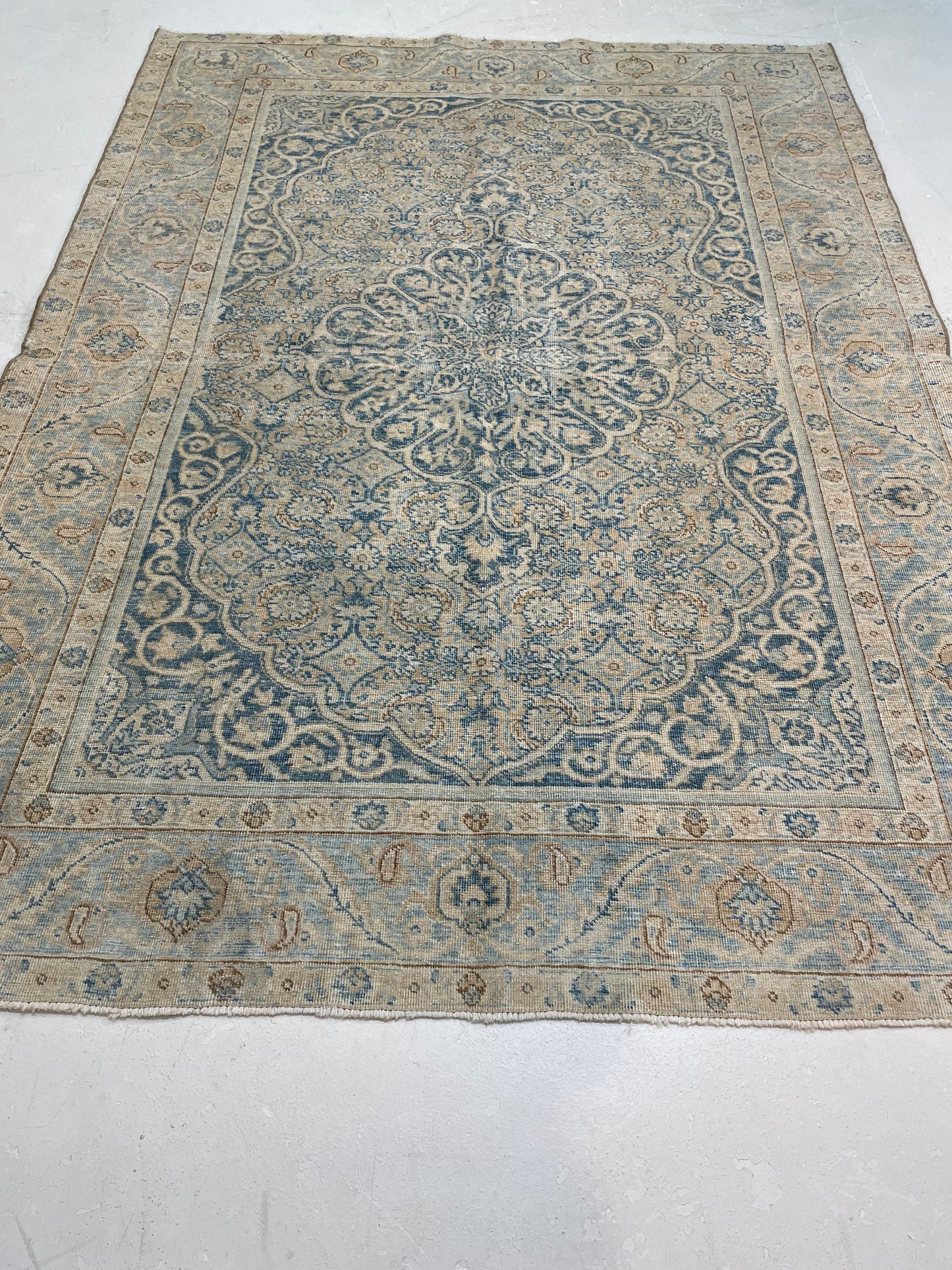 Hand-Knotted Wool Rug Turkish Oushak 4'6" x 6'1"