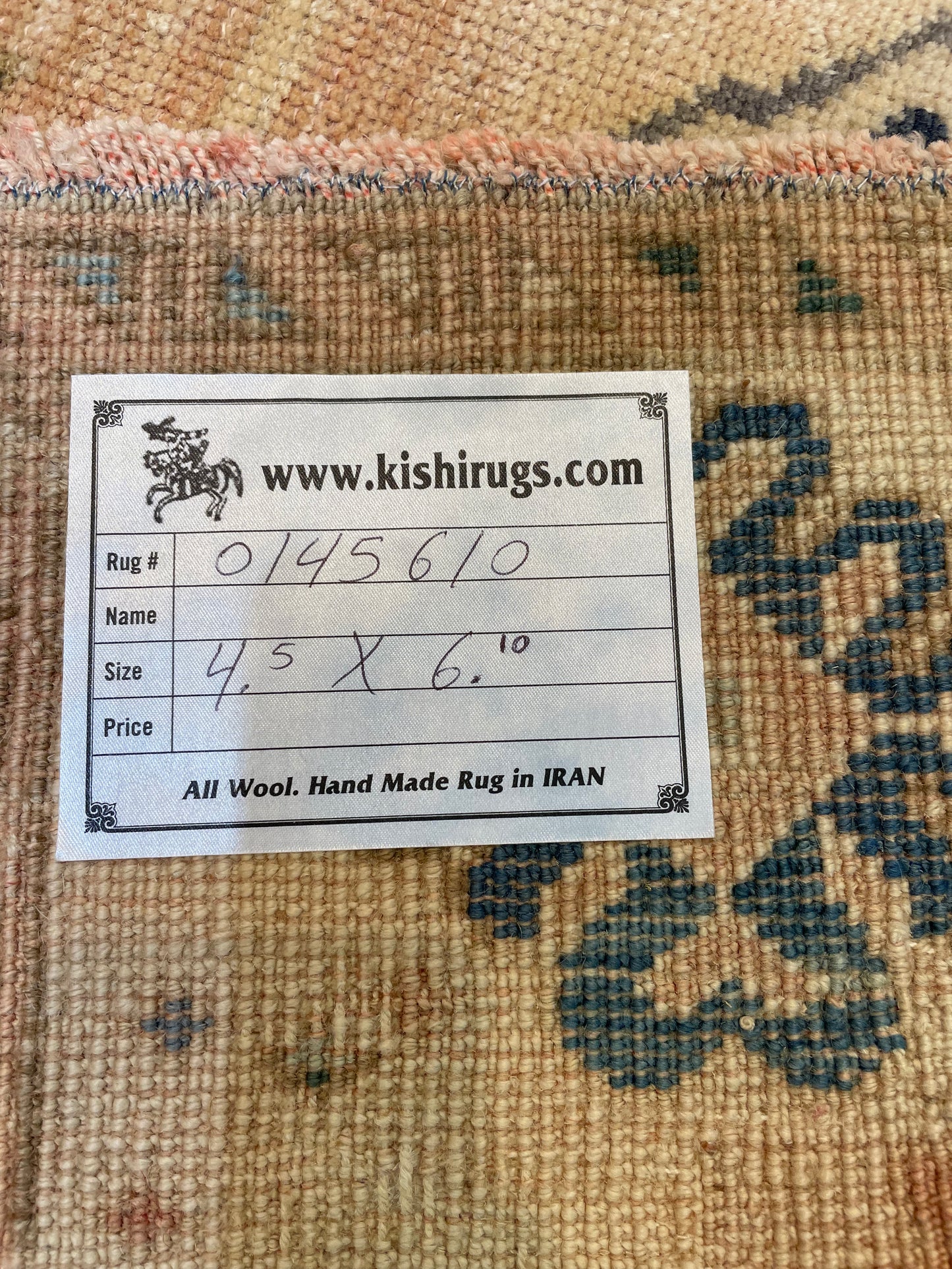 Hand-Knotted Wool Rug Turkish Oushak 4'5" x 6'10"