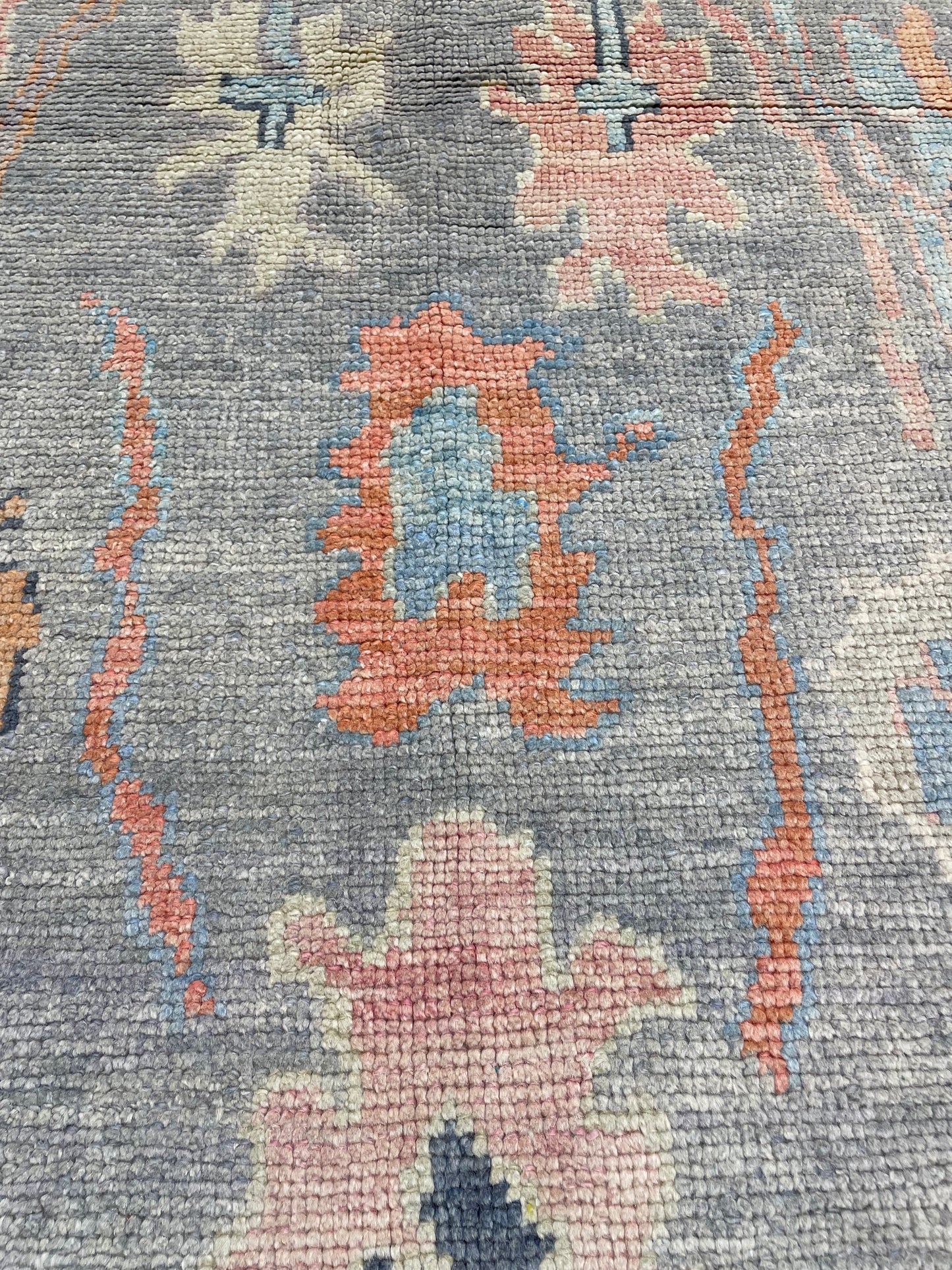 Hand-Knotted Wool Rug Turkish Oushak 5'1" x 7'4"