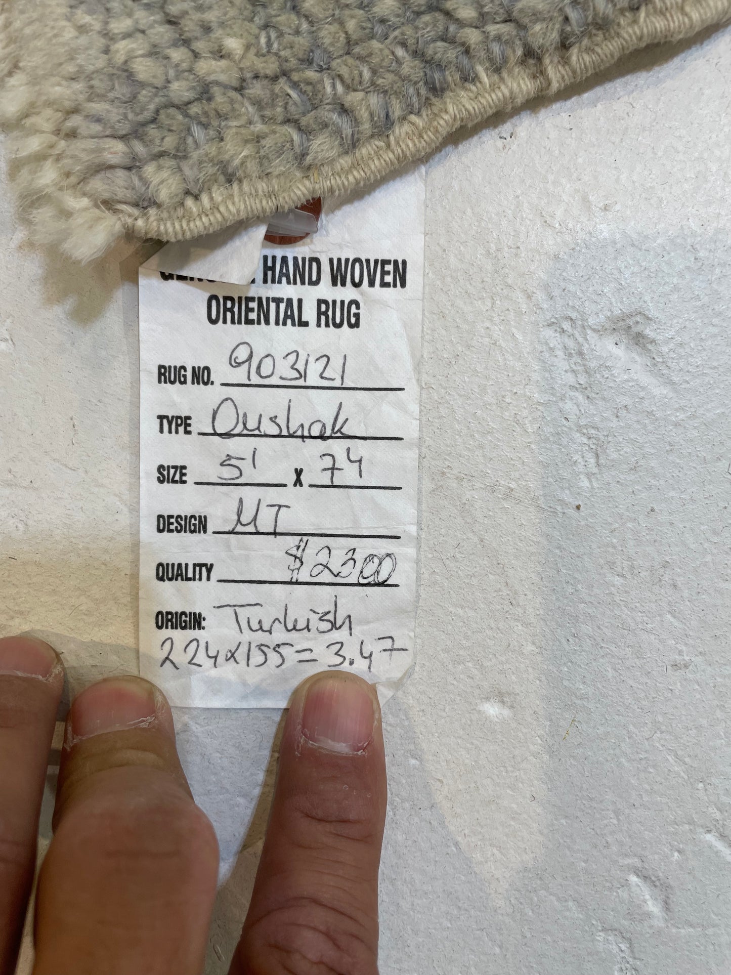 Hand-Knotted Wool Rug Turkish Oushak 5'1" x 7'4"