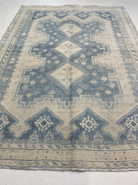 Hand-Knotted Wool Rug Turkish Oushak 5'4" x 7'5"