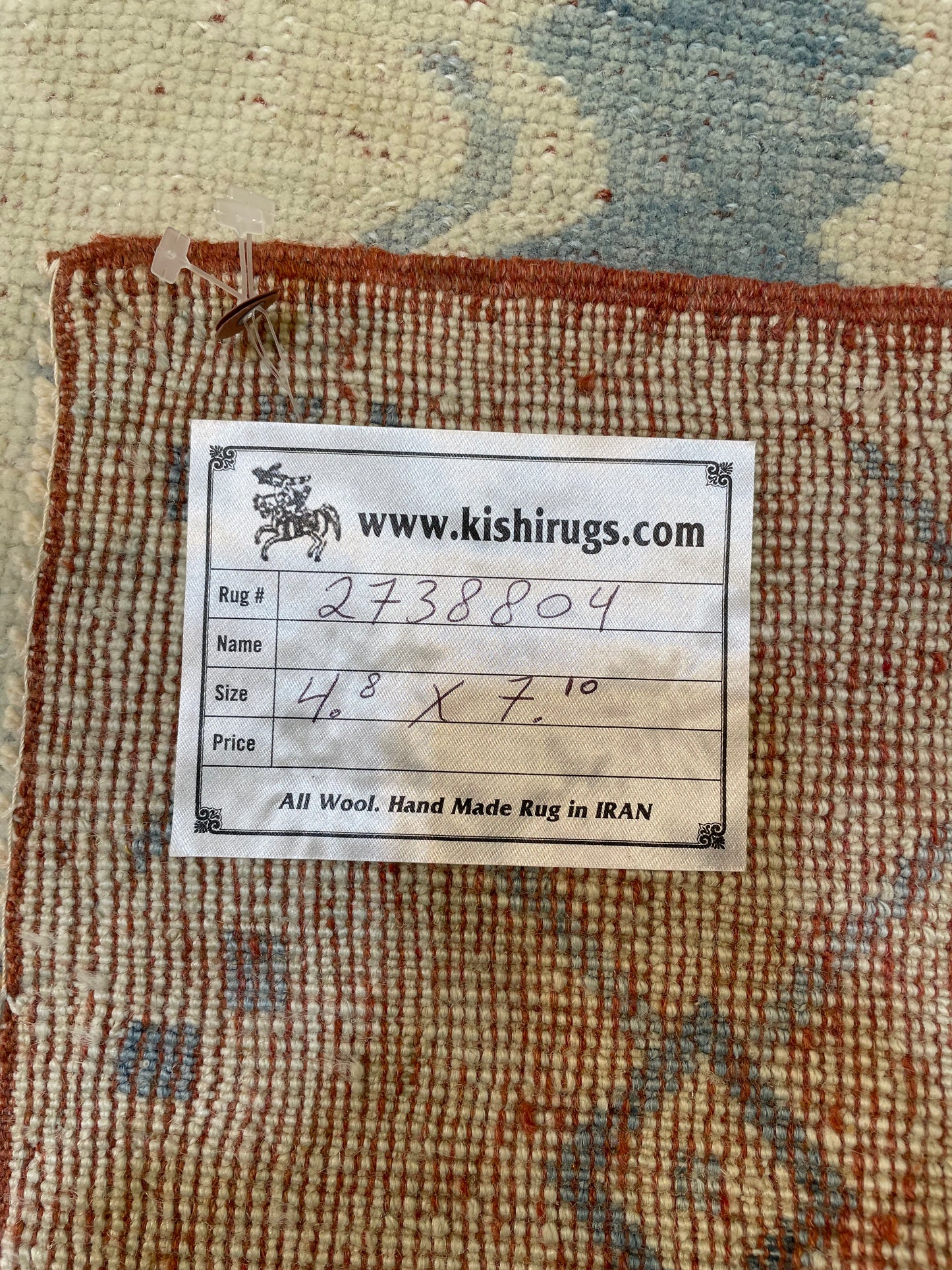 Hand-Knotted Wool Rug Turkish Oushak 4'8" x 7'10"