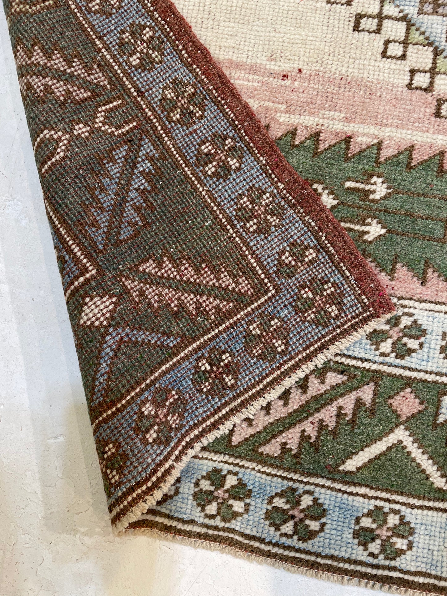 Hand-Knotted Wool Rug Turkish Oushak Square 5' x 5'1"