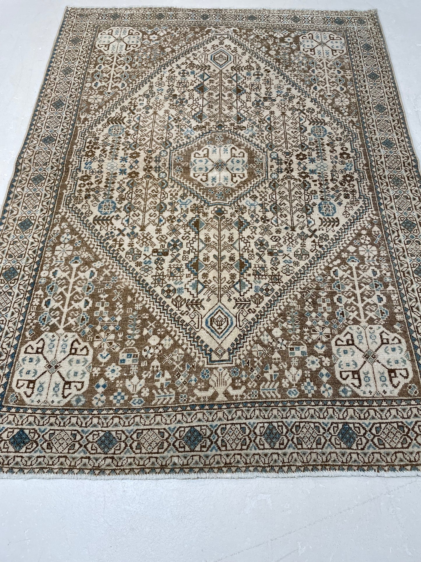 Hand-Knotted Wool Rug Turkish Oushak 3'6" x 4'1"