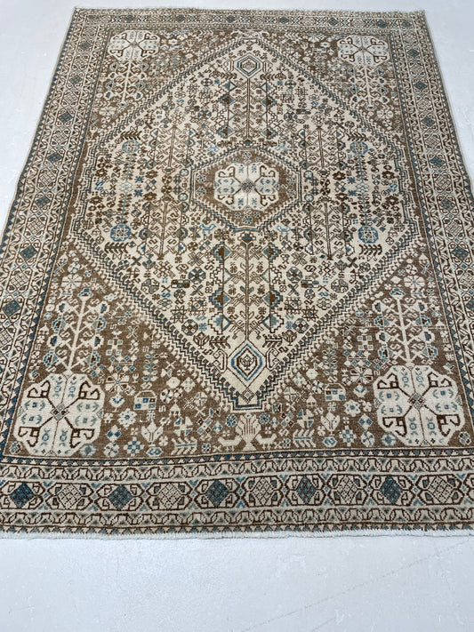 Hand-Knotted Wool Rug Turkish Oushak 3'6" x 4'1"