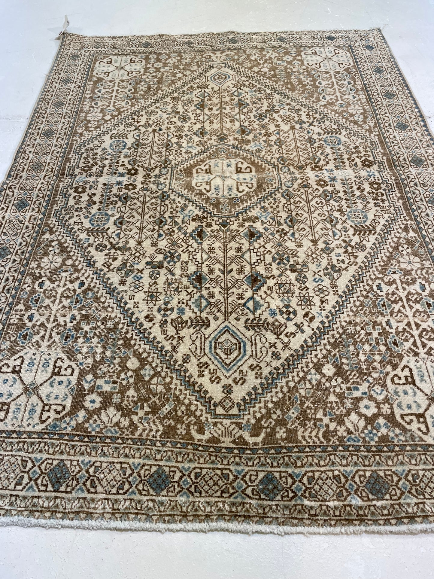 Hand-Knotted Wool Rug Turkish Oushak 3'6" x 4'1"