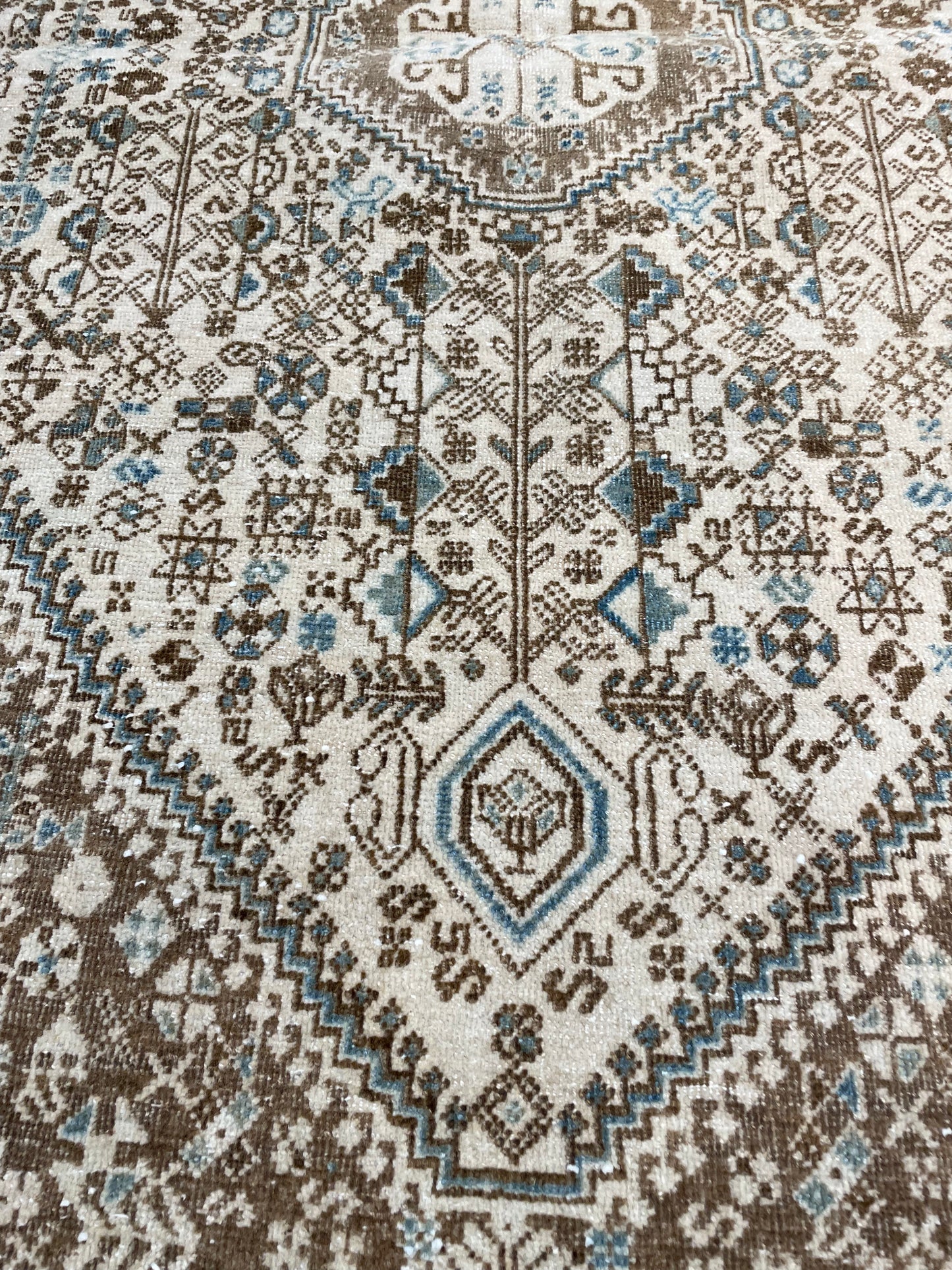 Hand-Knotted Wool Rug Turkish Oushak 3'6" x 4'1"
