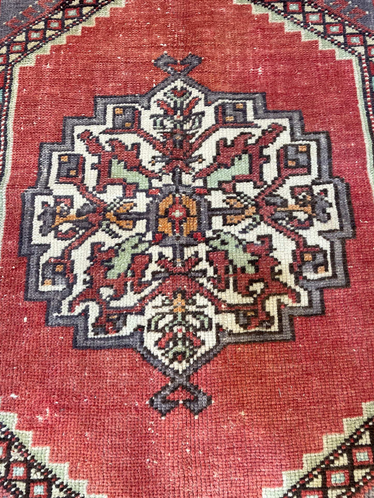Hand-Knotted Wool Rug Turkish Oushak 3'8" x 6'