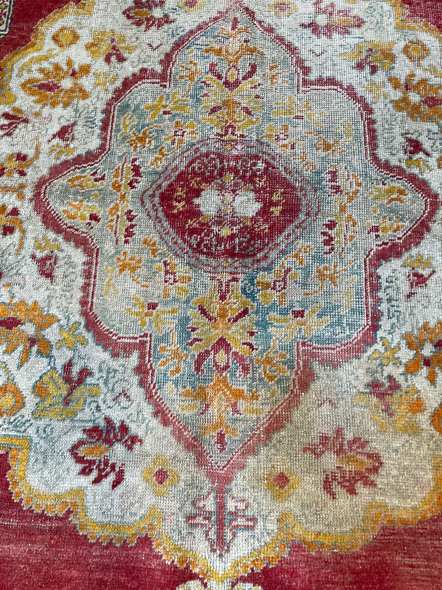 Hand-Knotted Wool Rug Turkish Oushak 4'1" x 6'3"
