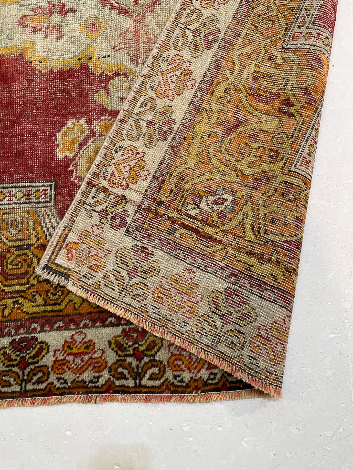 Hand-Knotted Wool Rug Turkish Oushak 4'1" x 6'3"