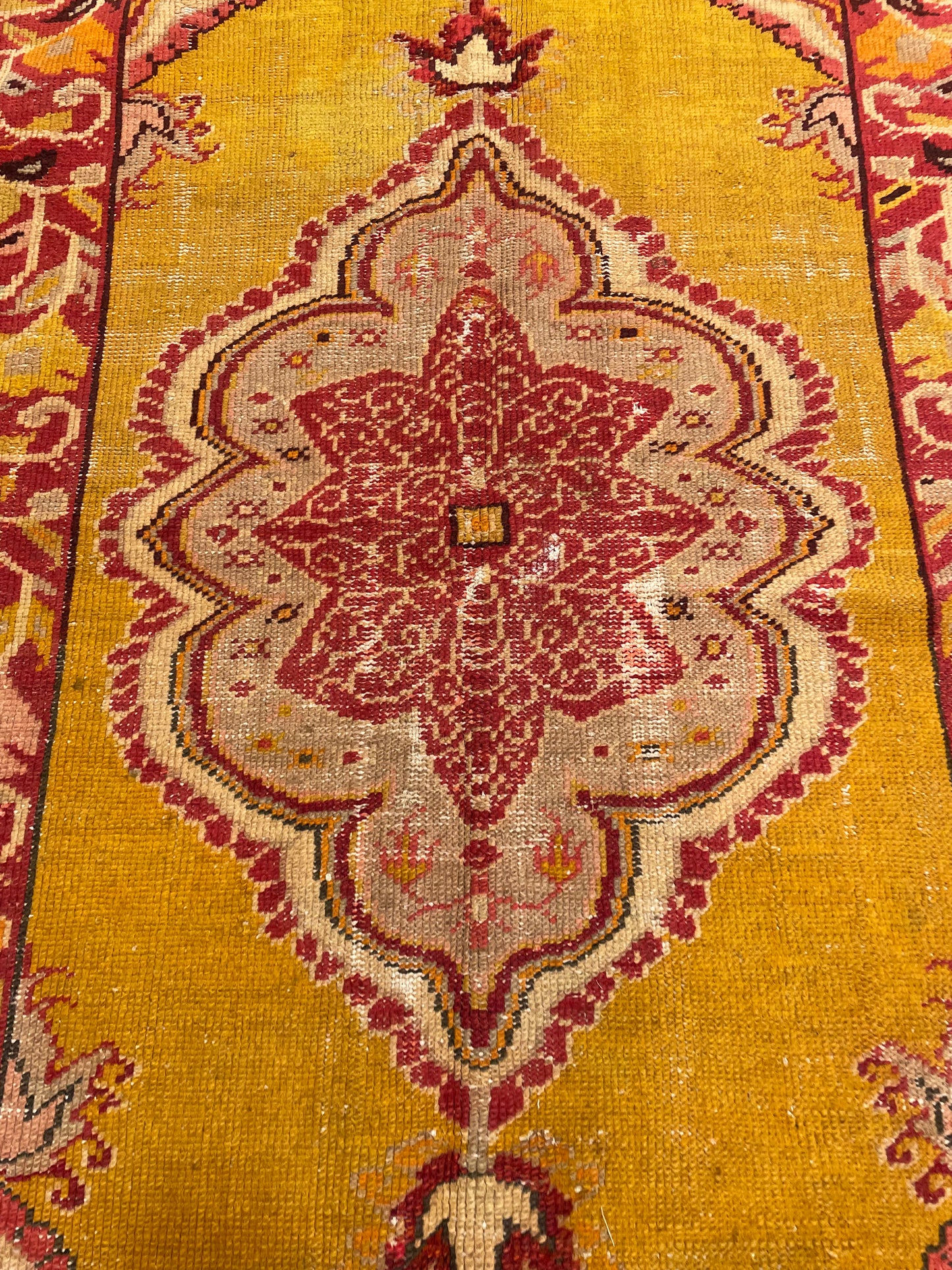 Hand-Knotted Wool Rug Turkish Oushak 3'2" x 6'