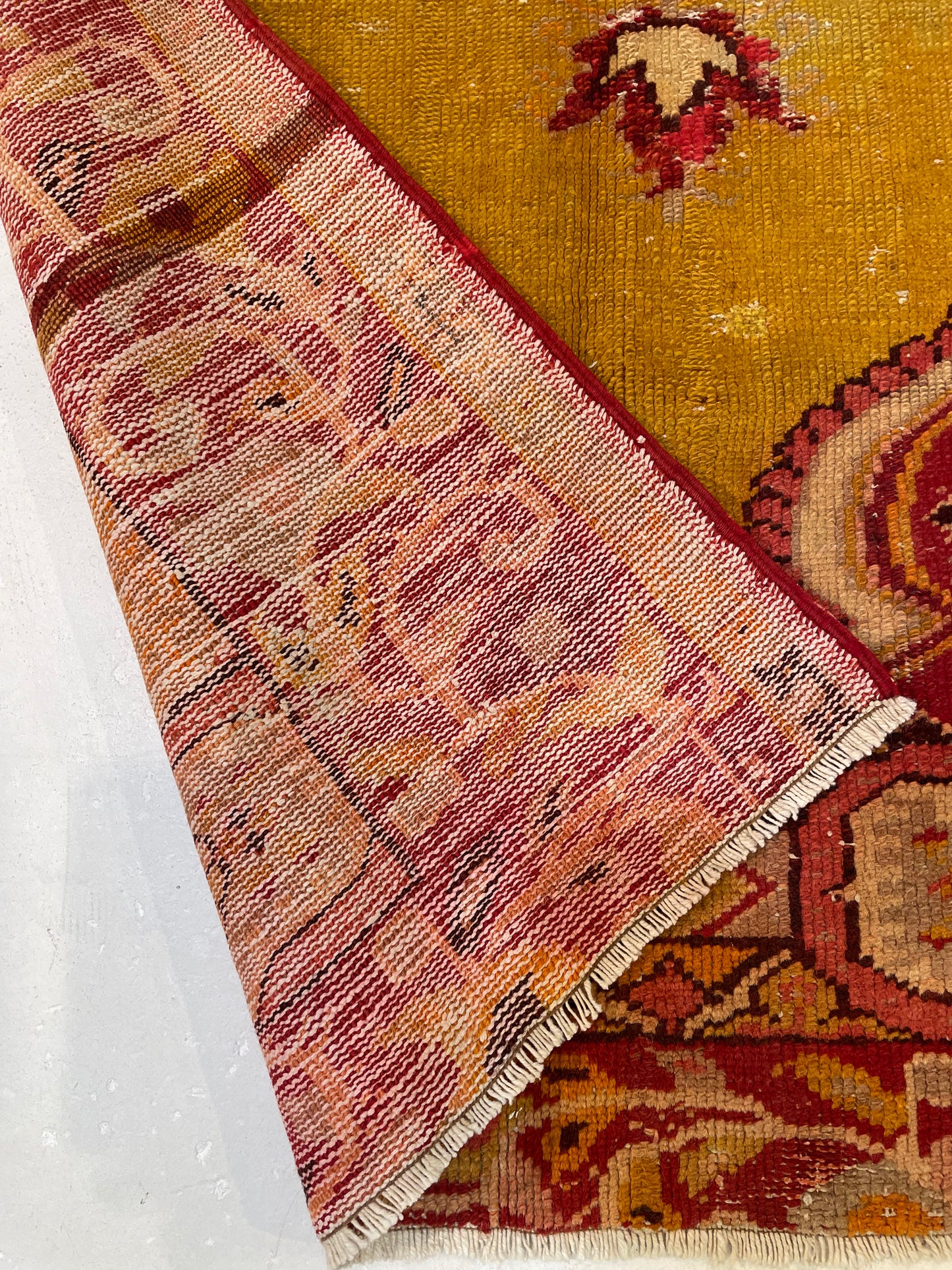 Hand-Knotted Wool Rug Turkish Oushak 3'2" x 6'