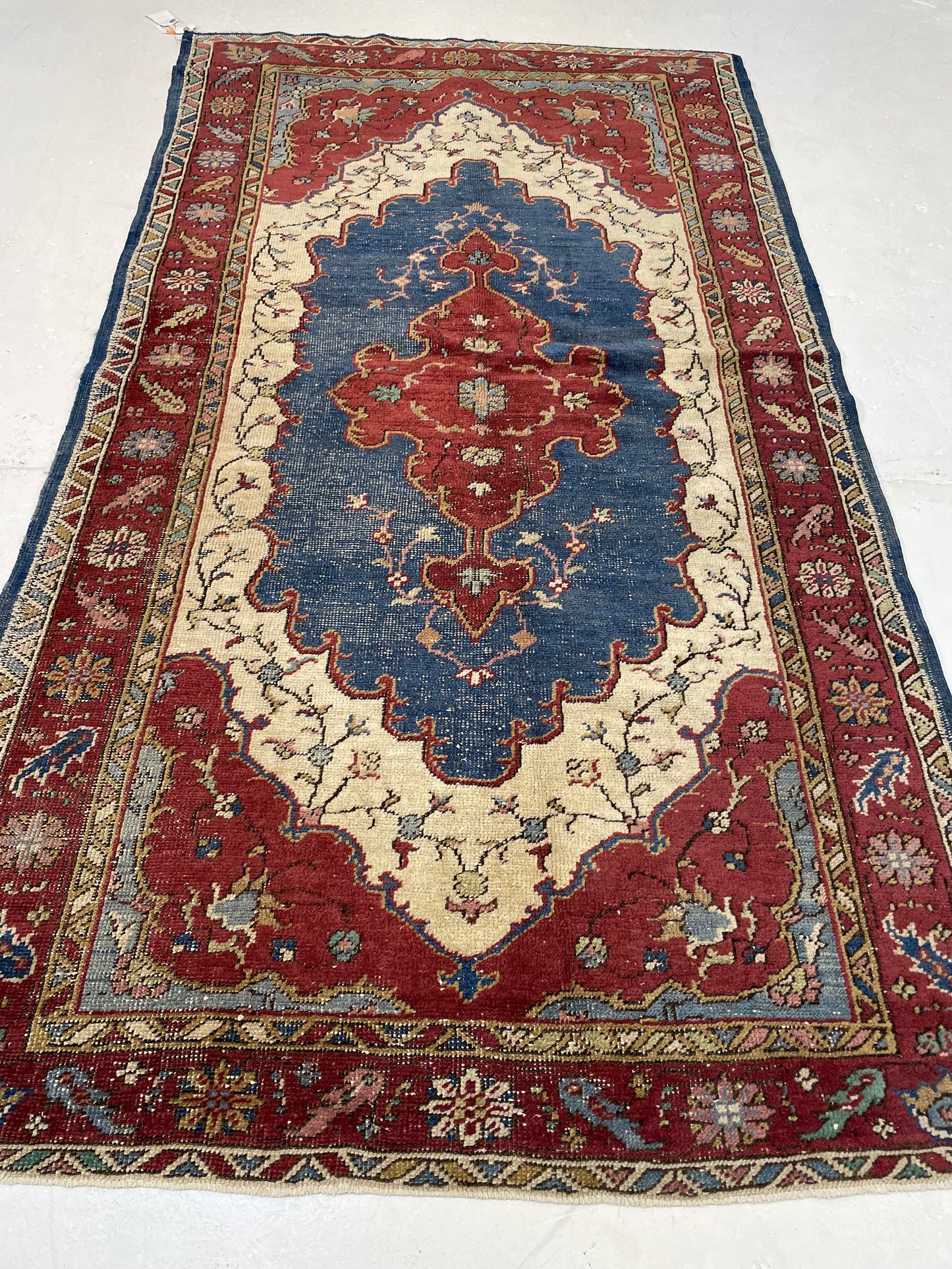 Hand-Knotted Wool Gallery Size Turkish Oushak 3'9" x 6'11"