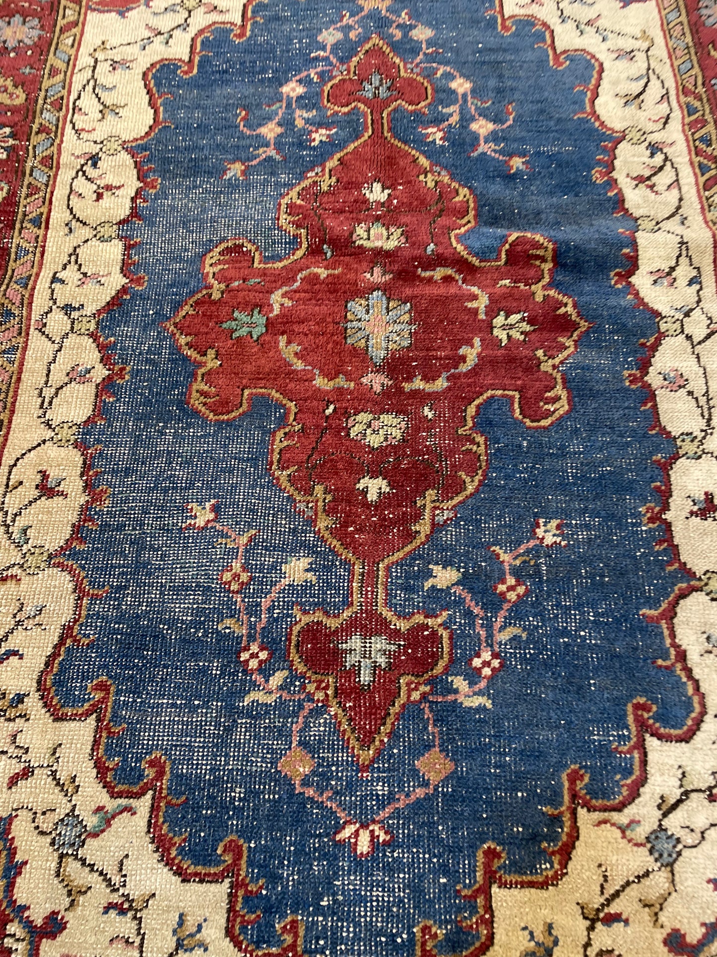 Hand-Knotted Wool Gallery Size Turkish Oushak 3'9" x 6'11"