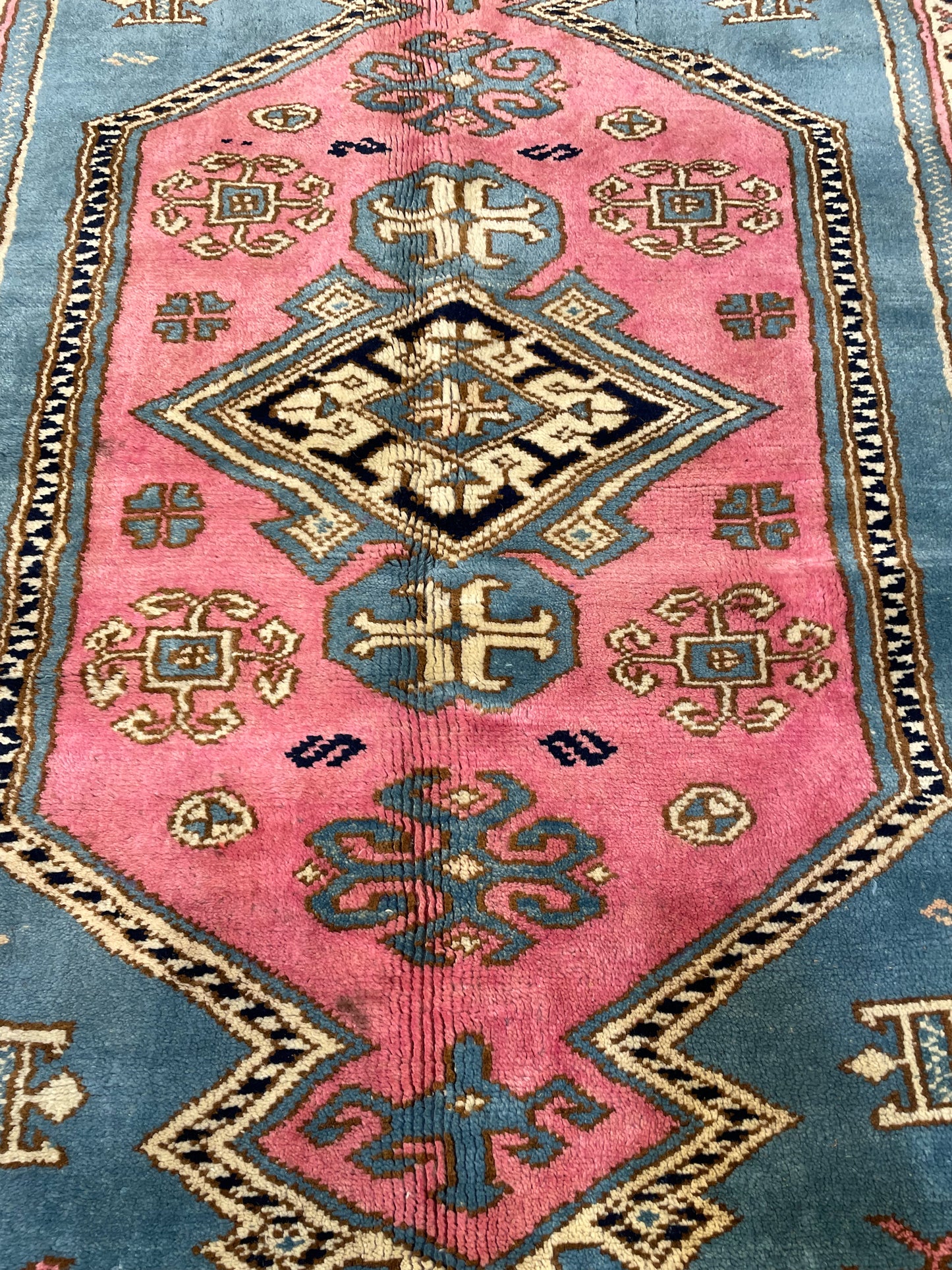 Hand-Knotted Wool Rug Turkish Oushak 4'3" x 5'9"