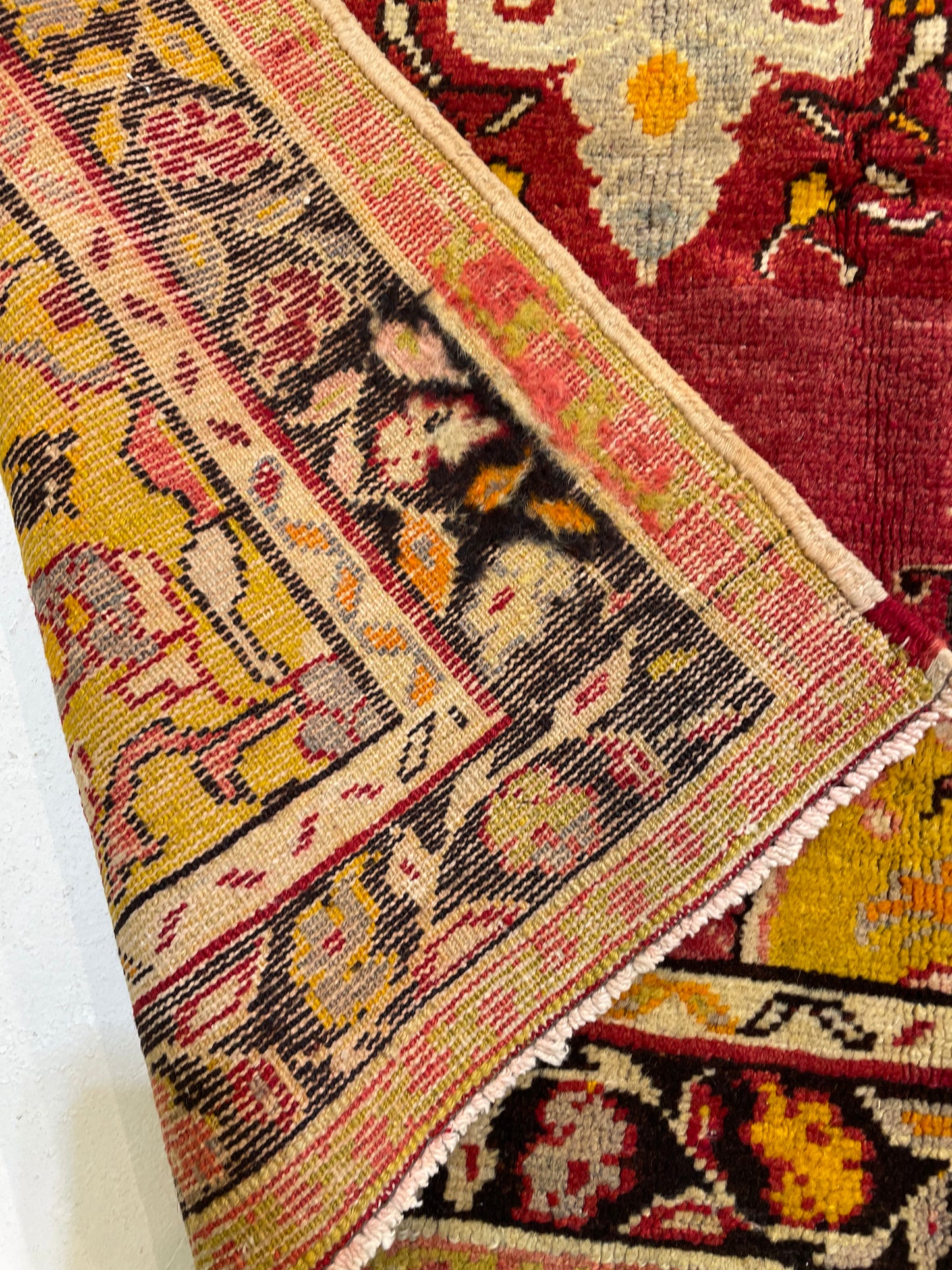Hand-Knotted Wool Runner Turkish Oushak 3'1" x 6'6"