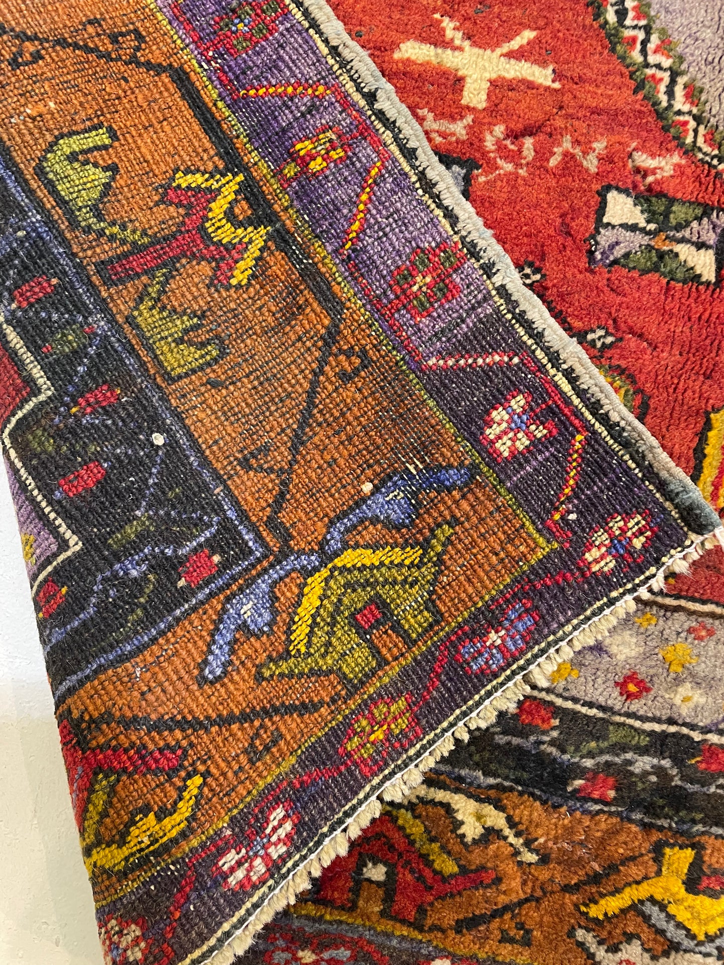 Hand-Knotted Wool Rug Turkish Oushak 3'8" x 7'3"