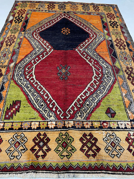 Hand-Knotted Wool Rug Turkish Oushak 5' x 7'6"
