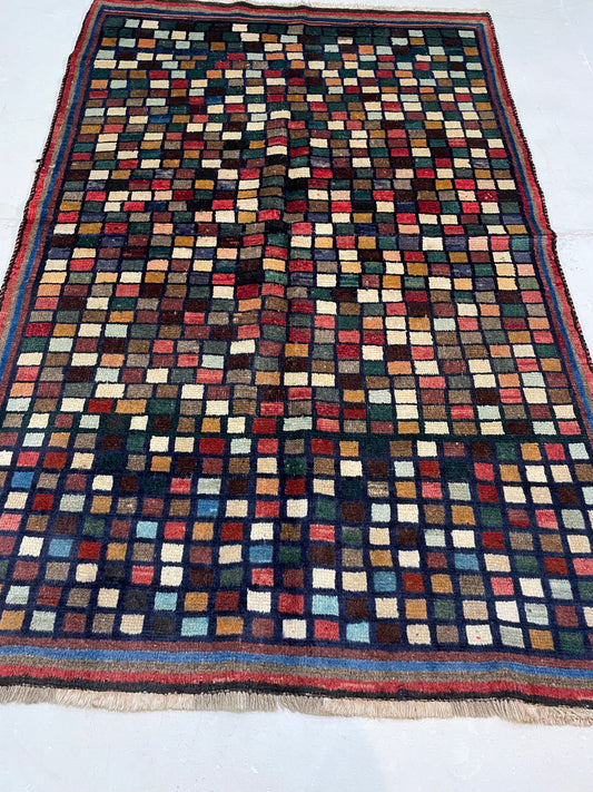 Hand-Knotted Wool Rug Persian Gabeh 4'1" x 6'4"
