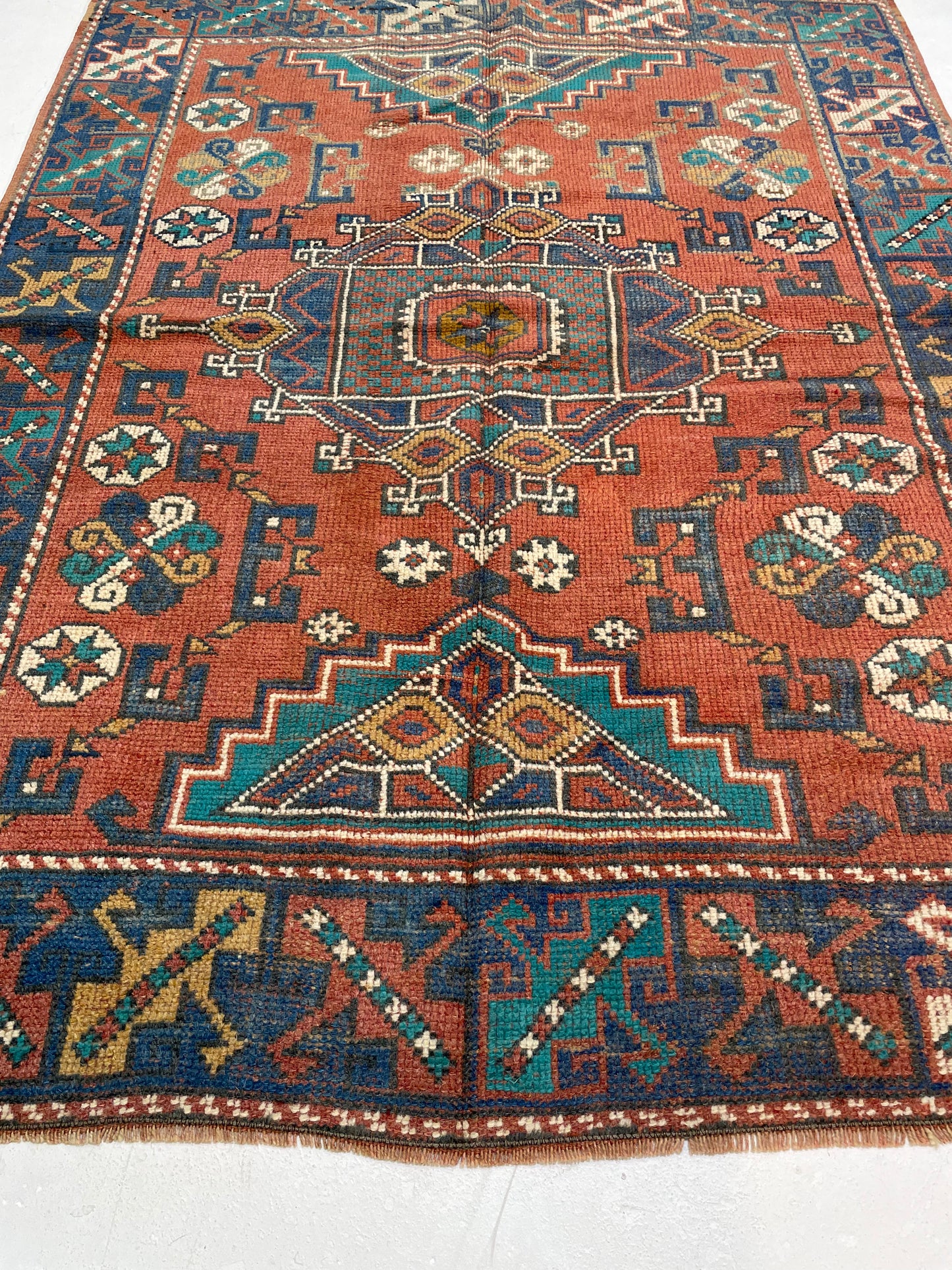 Hand-Knotted Wool Rug Turkish Oushak 4'4" x 5'9"