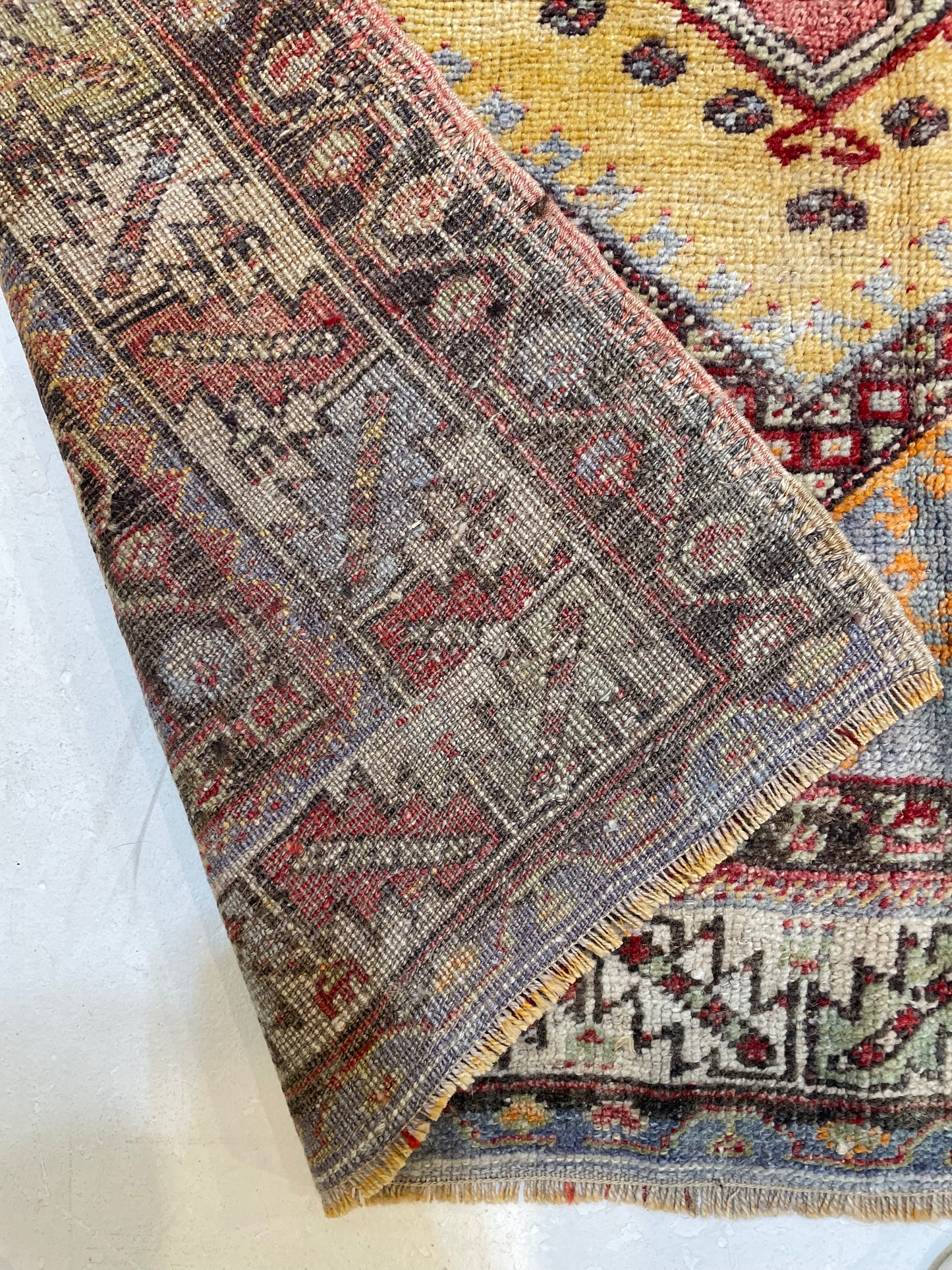 Hand-Knotted Wool Rug Turkish Oushak 3'7" x 5'9"