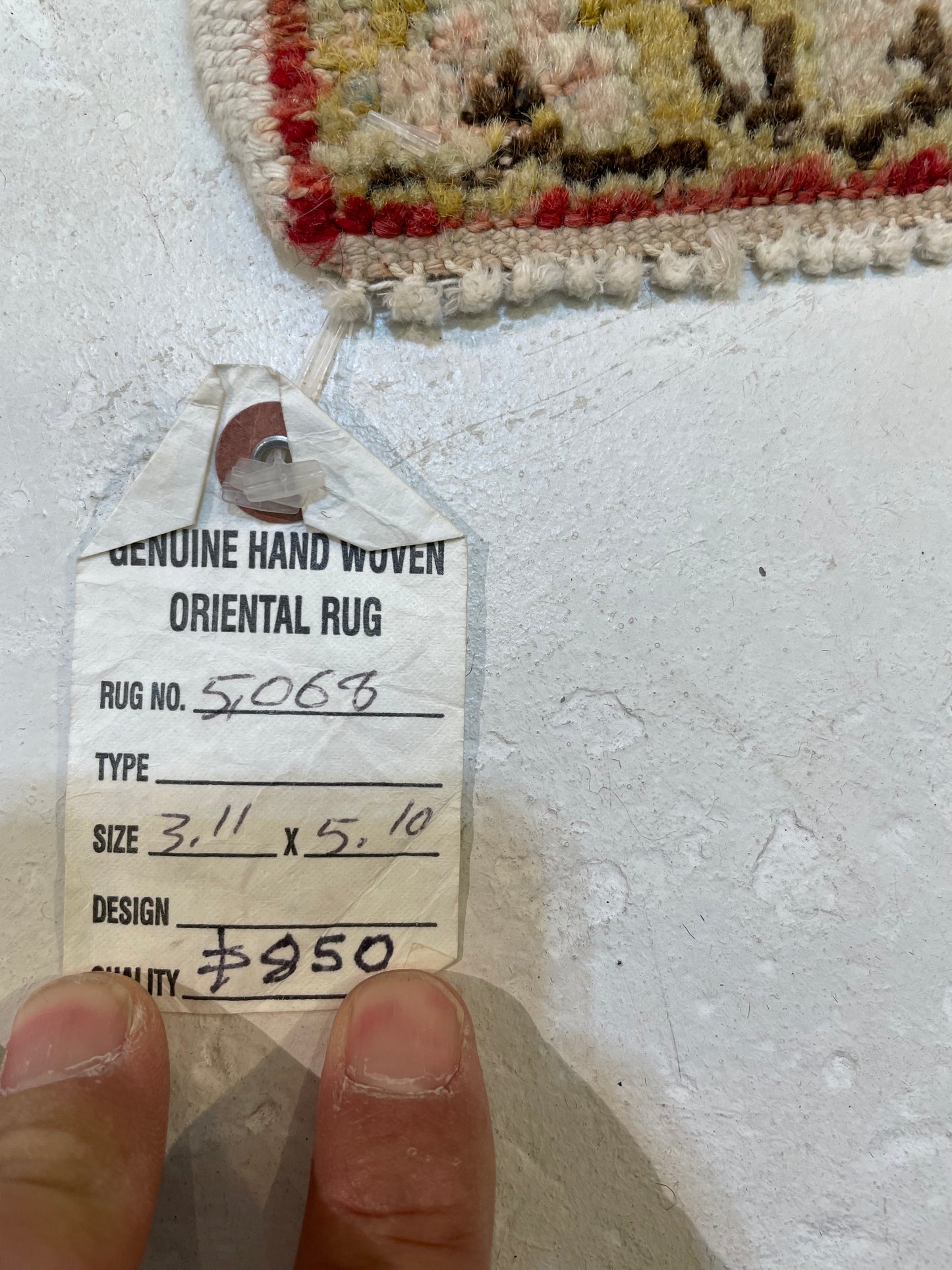 Hand-Knotted Wool Rug Turkish Oushak 3'11" x 5'10"