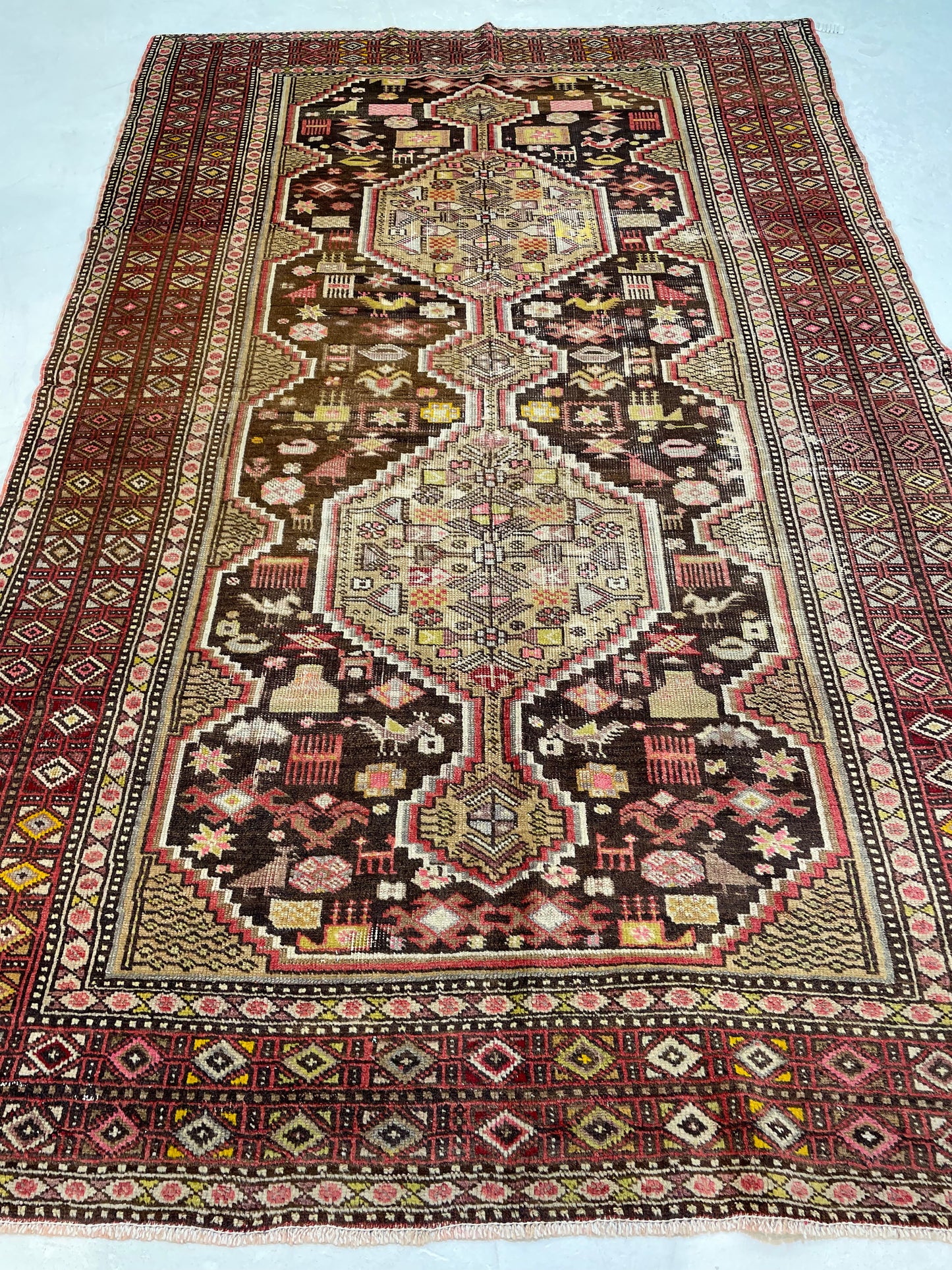 Hand-Knotted Wool Rug Turkish Oushak 4'9" x 7'5"