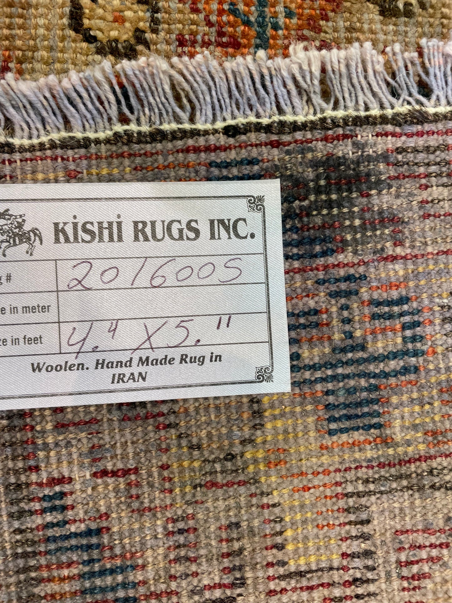 Hand-Knotted Wool Rug Khotan 4'4" x 5'11"