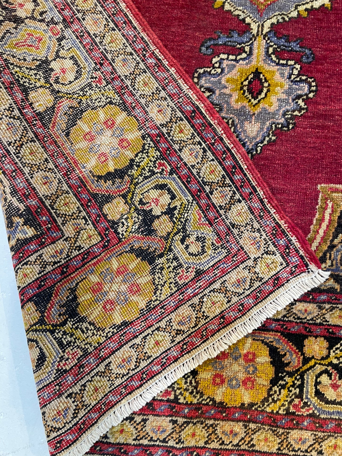 Hand-Knotted Wool Rug Turkish Oushak 4'3" x 6'2"