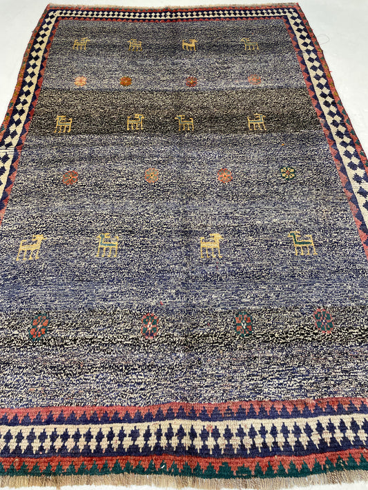 Hand-Knotted Wool Rug Persian Gabeh 4'6" x 6'9"