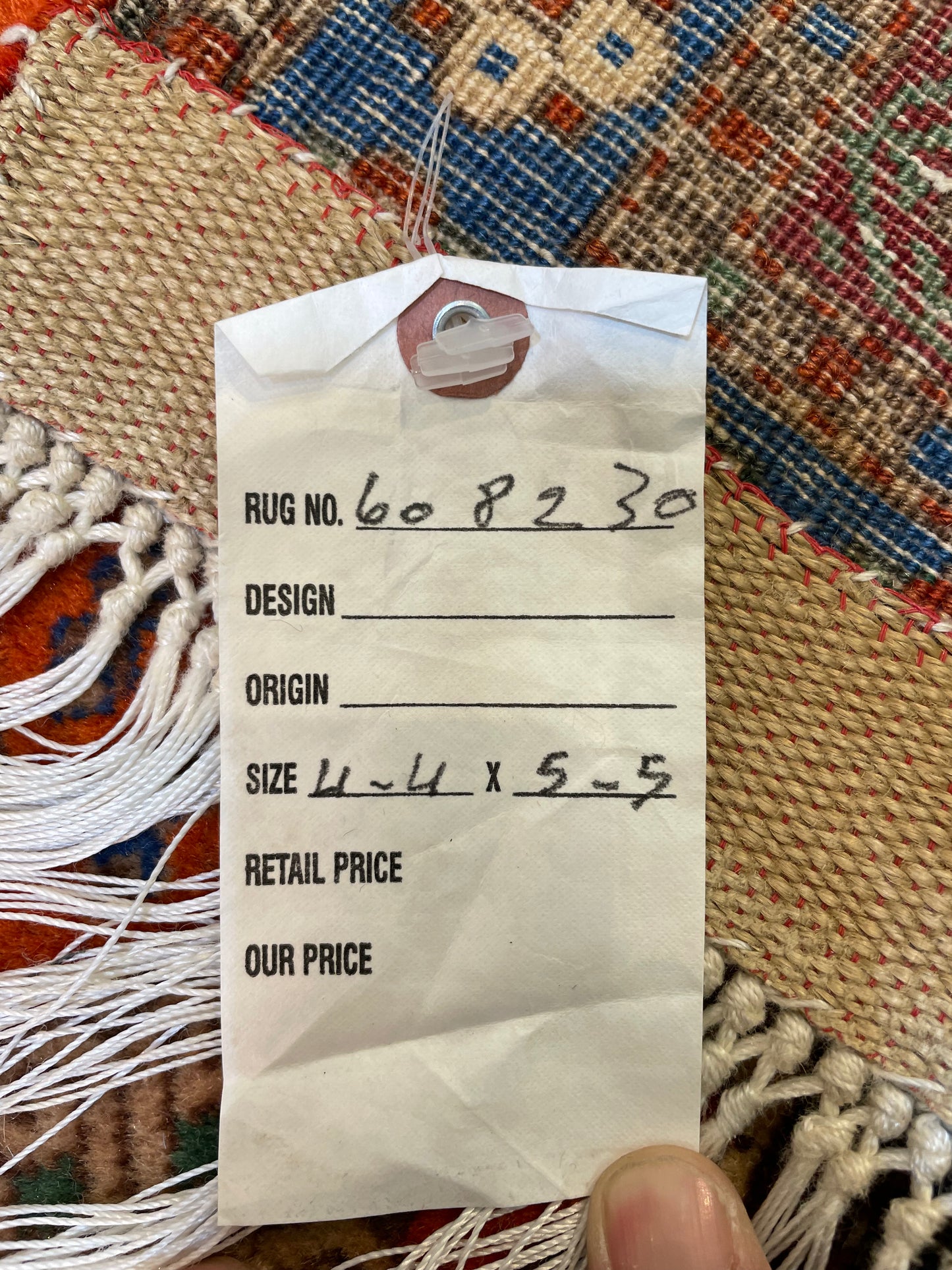 Hand-Knotted Wool Rug Turkish Oushak 4'4" x 5'5"