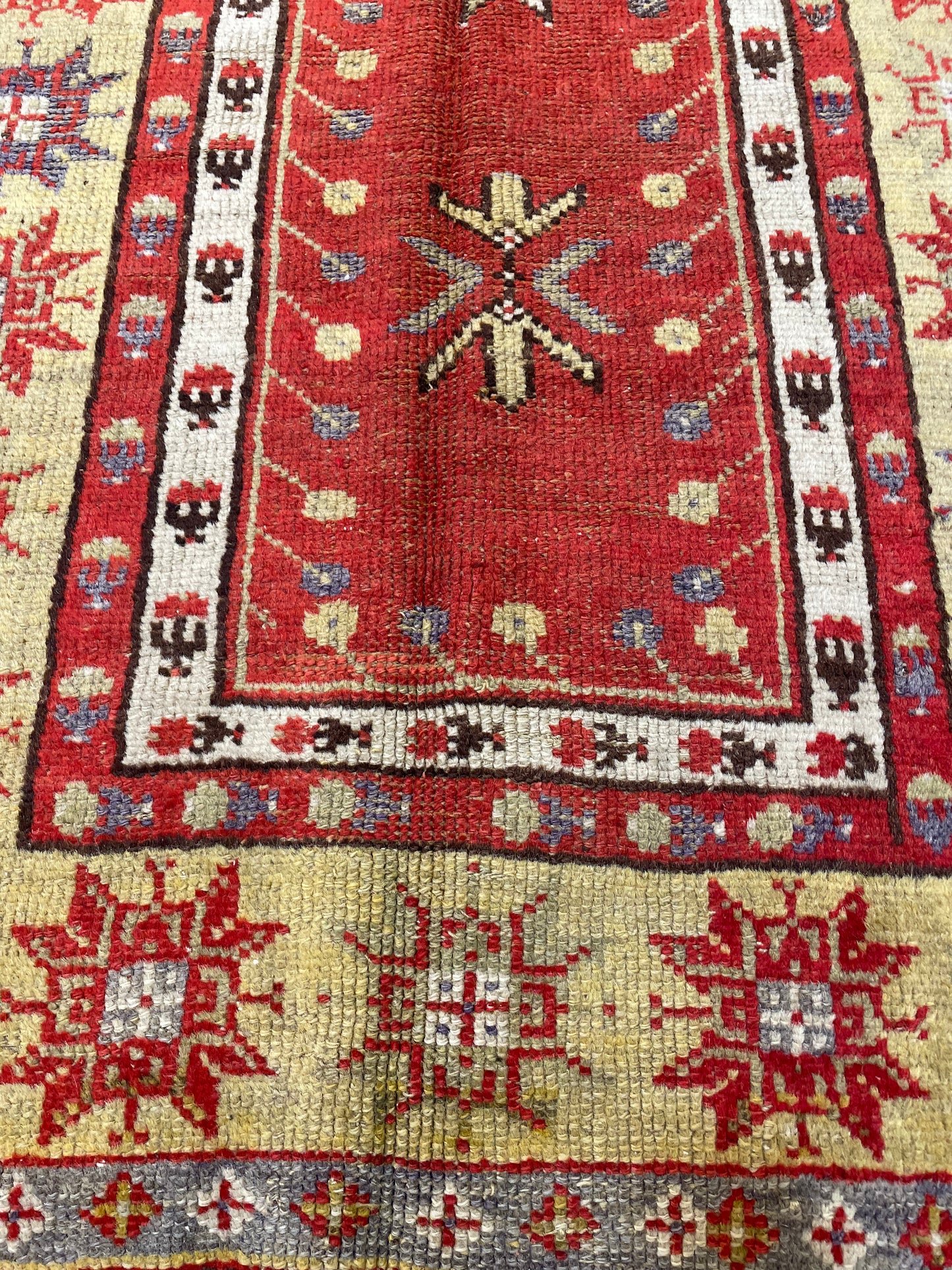 Hand-Knotted Wool Runner Turkish Oushak 3'3" x 6'11"