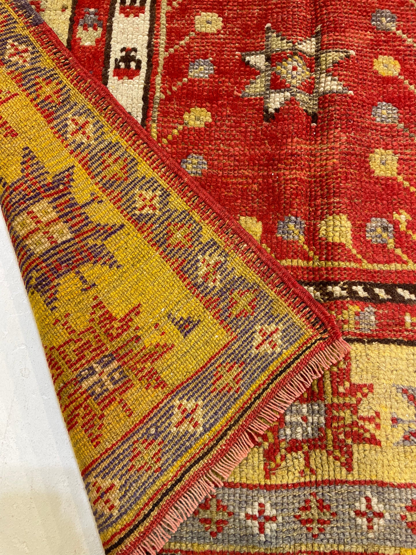 Hand-Knotted Wool Runner Turkish Oushak 3'3" x 6'11"