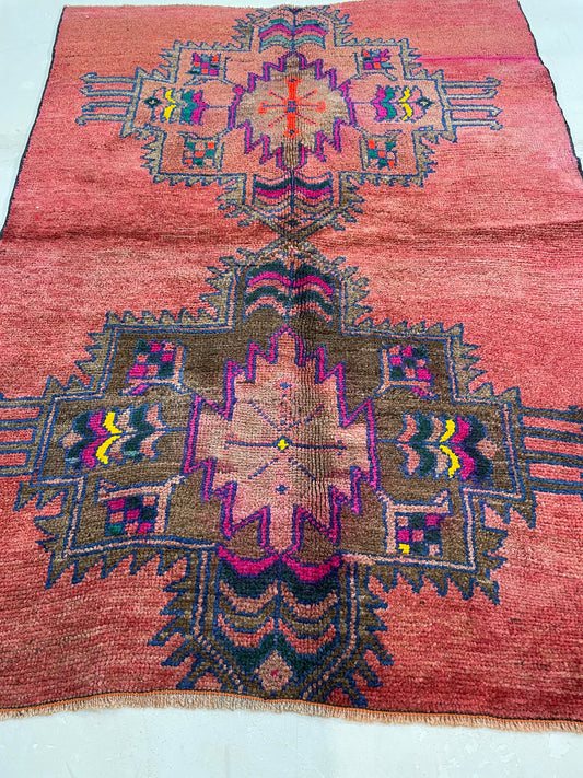 Hand-Knotted Wool Rug Turkish Oushak 3'10" x 5'5"