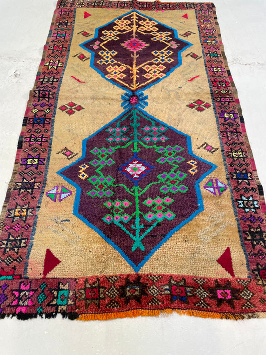 Hand-Knotted Wool Rug Turkish Oushak 3'1" x 5'6"