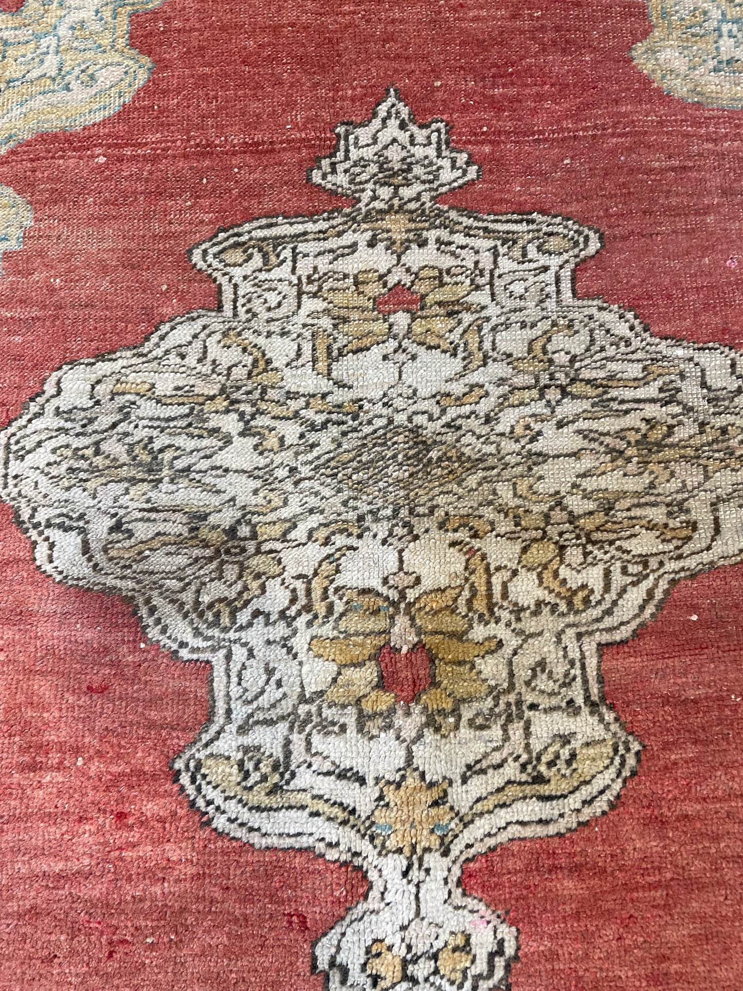 Hand-Knotted Wool Rug Turkish Oushak 3'9" x 5'2"