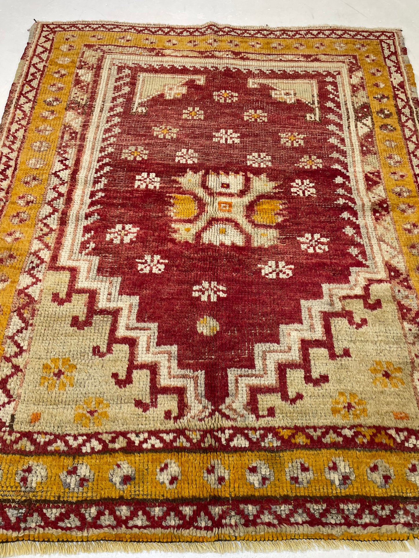 Hand-Knotted Wool Rug Turkish Oushak 4'3" x 5'3"